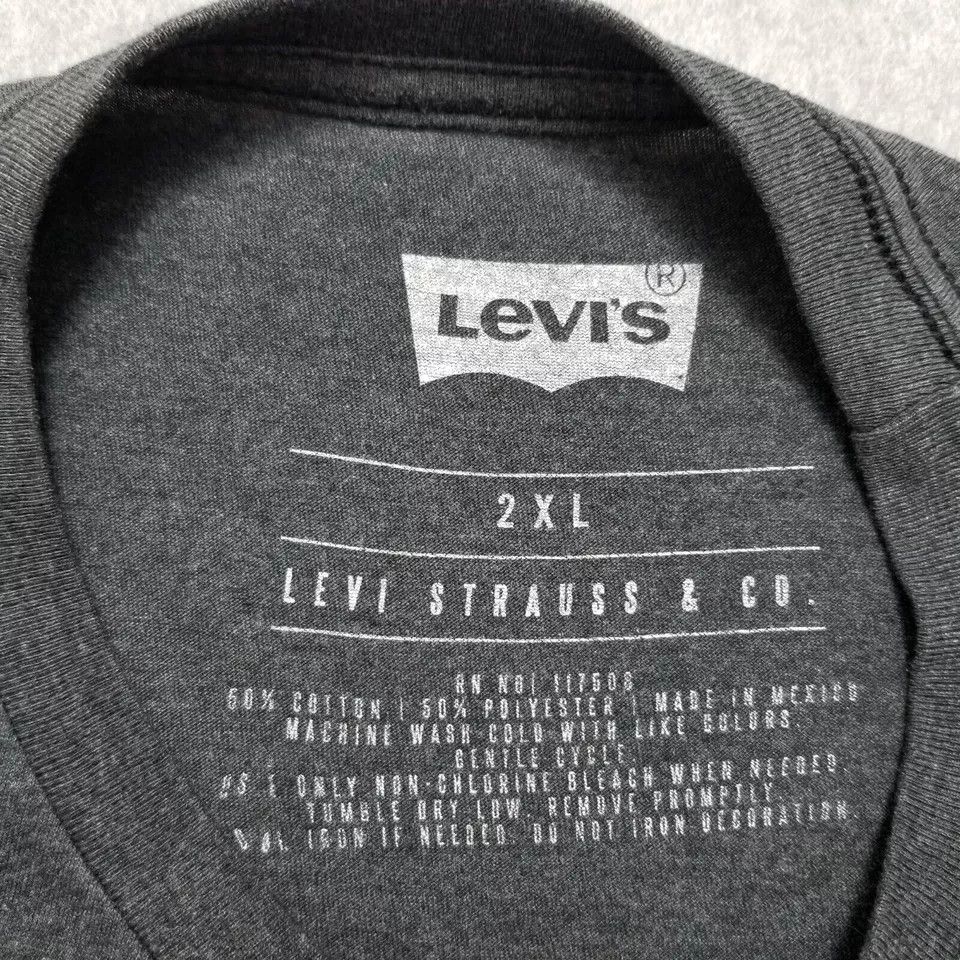 Levi's Levis Shirt Mens 2XL Gray Short Sleeve Crew Neck Size US XXL / EU 58 / 5 - 7 Thumbnail