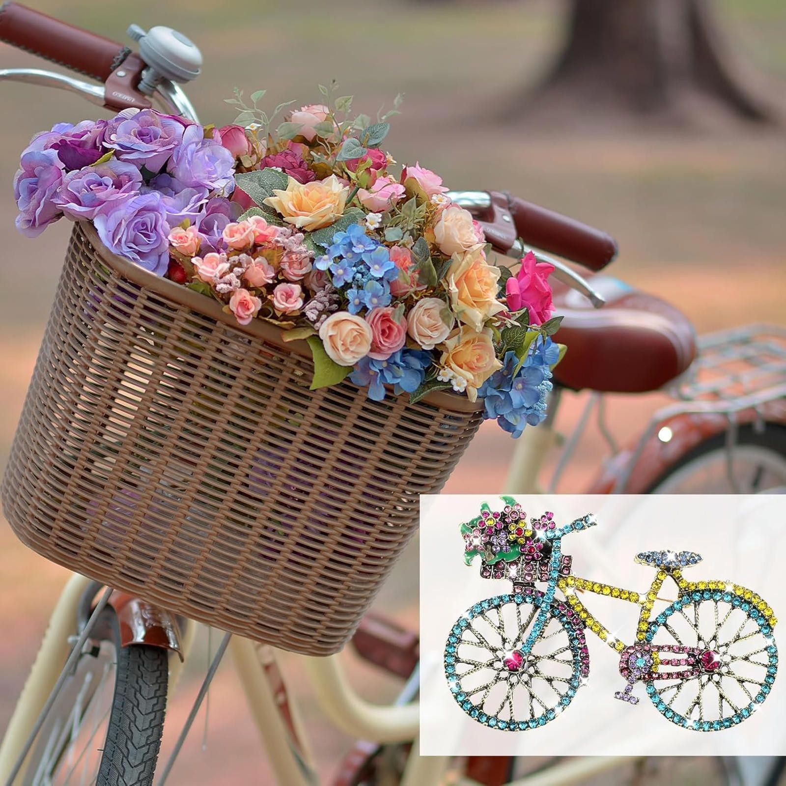 Designer Bike Bicycle Brooch Pin Crystal Rhinestone Creative Retro Size ONE SIZE - 6 Thumbnail