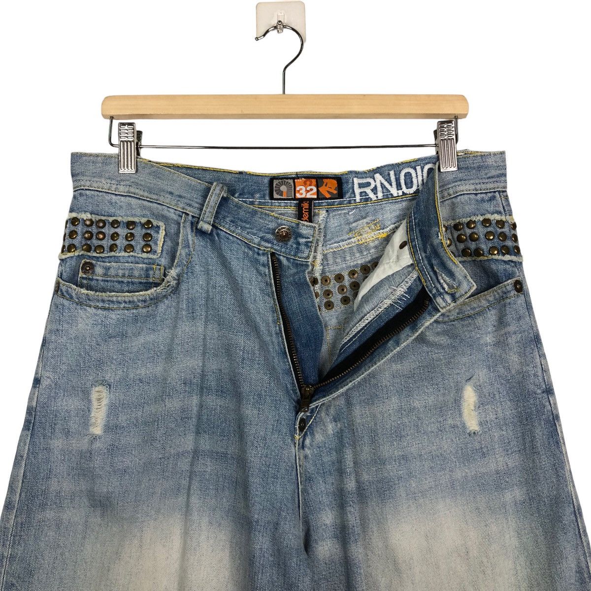 Hysteric Glamour 🔥Rare Punk Design Distressed Denim Jeans Japan Made Size US 32 / EU 48 - 11 Thumbnail