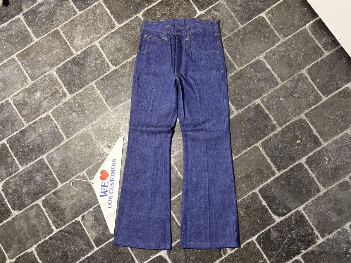 Vintage 1970s Flared Jeans Vintage Dark Wash Golden Horse Bell Botto Size 26" / US 2 / IT 38 - 15 Thumbnail
