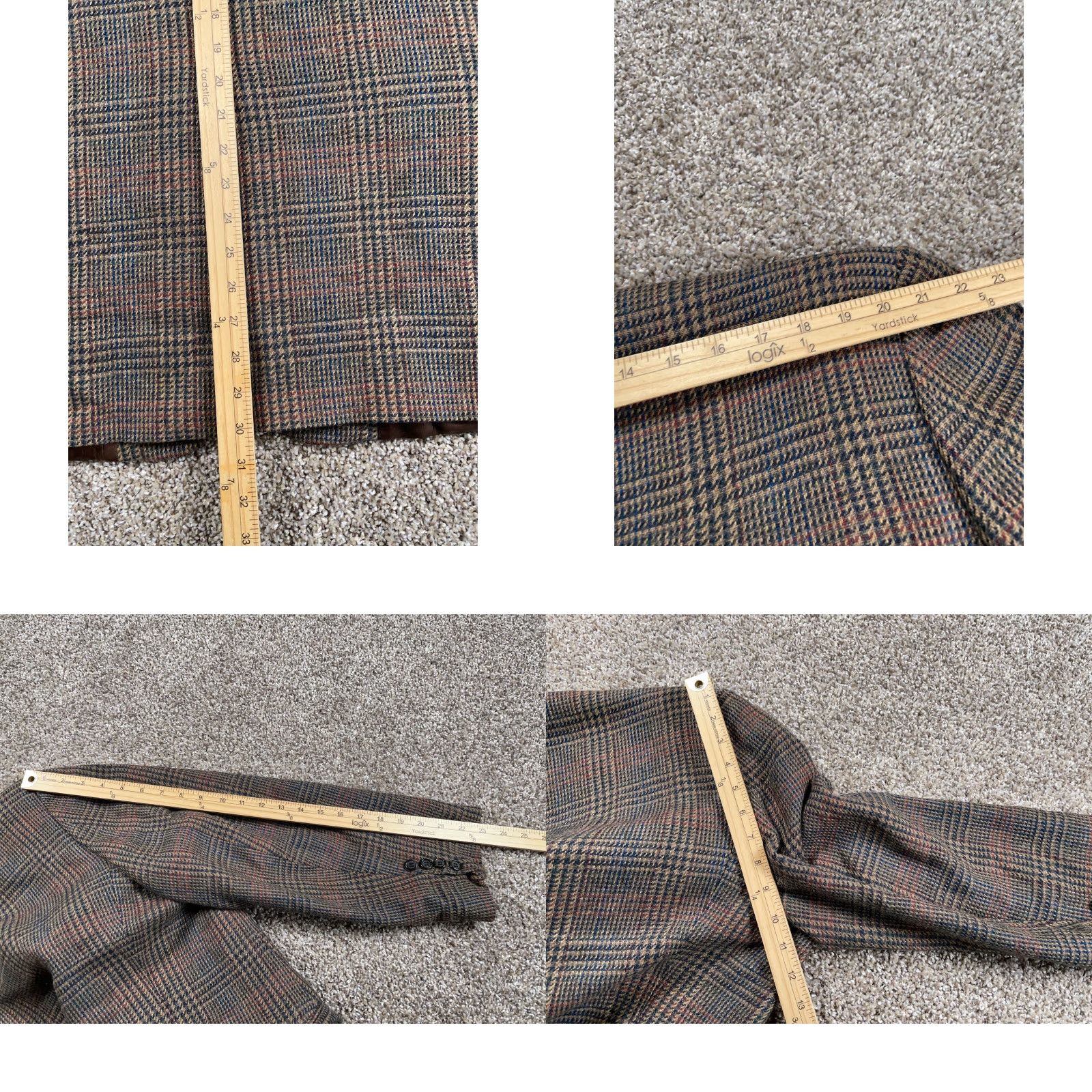 Vintage VINTAGE Hunter's Glen Wool Blazer Men 46 Regular Brown Glen Check 2 Button Jacket Size 46R - 8 Thumbnail