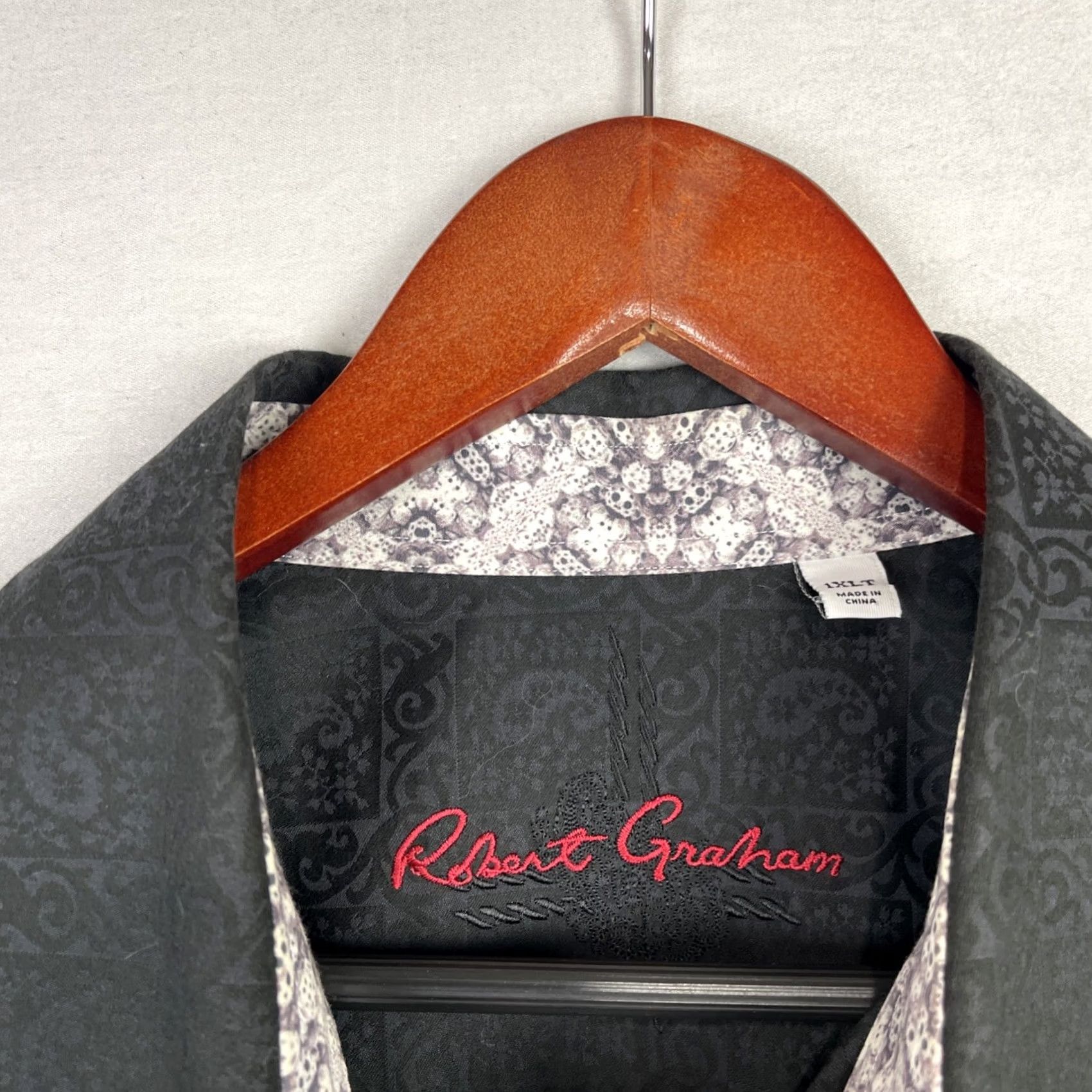 Robert Graham Robert Graham Shirt Mens XL Tall Black Paisley Long Sleeve Button-Up Size US XL / EU 56 / 4 - 6 Thumbnail