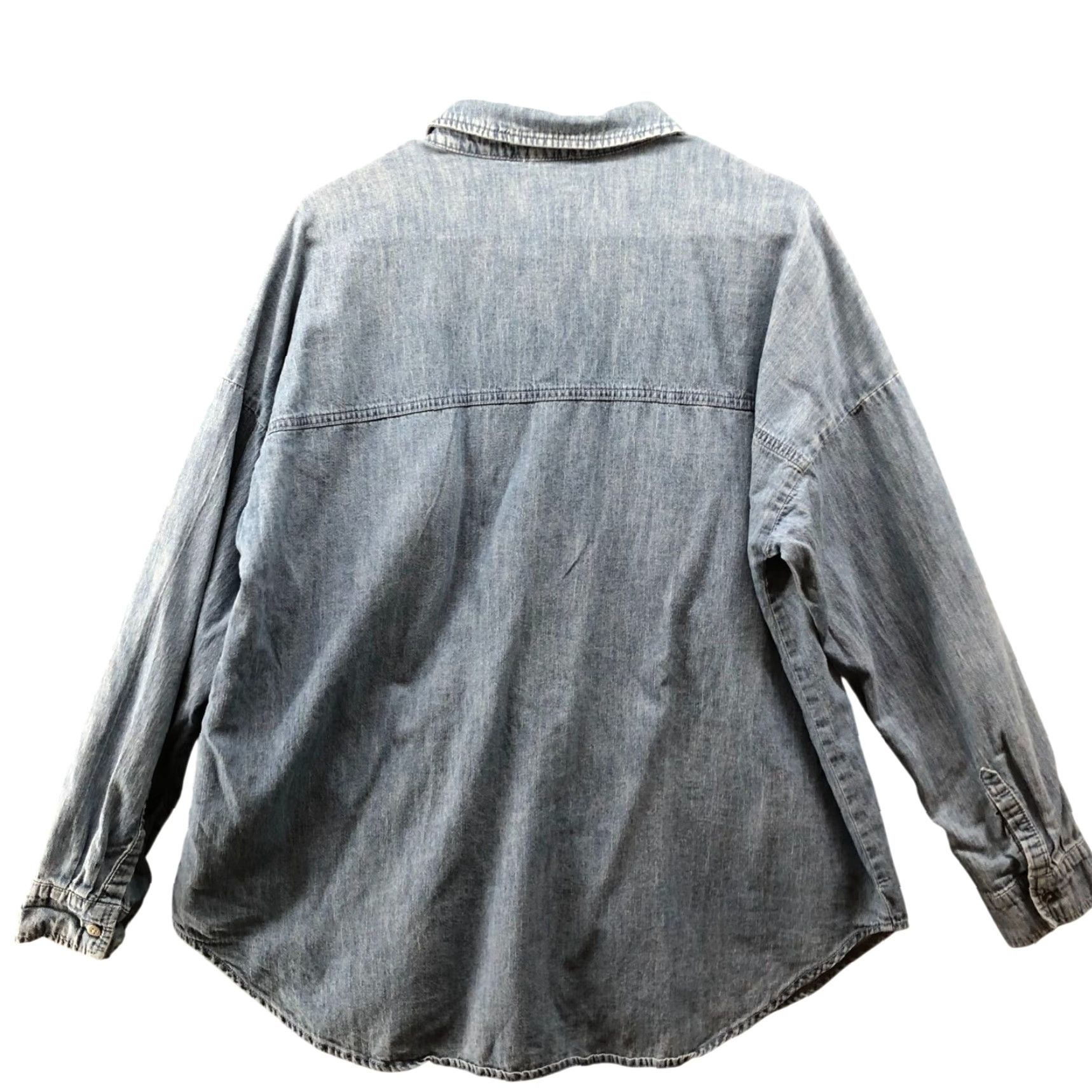 Splendid Splendid X Cella Jane Linen Blend Chambray Shirt Womens S Long Sleeve Oversized Shirt Size S / US 4 / IT 40 - 2 Thumbnail