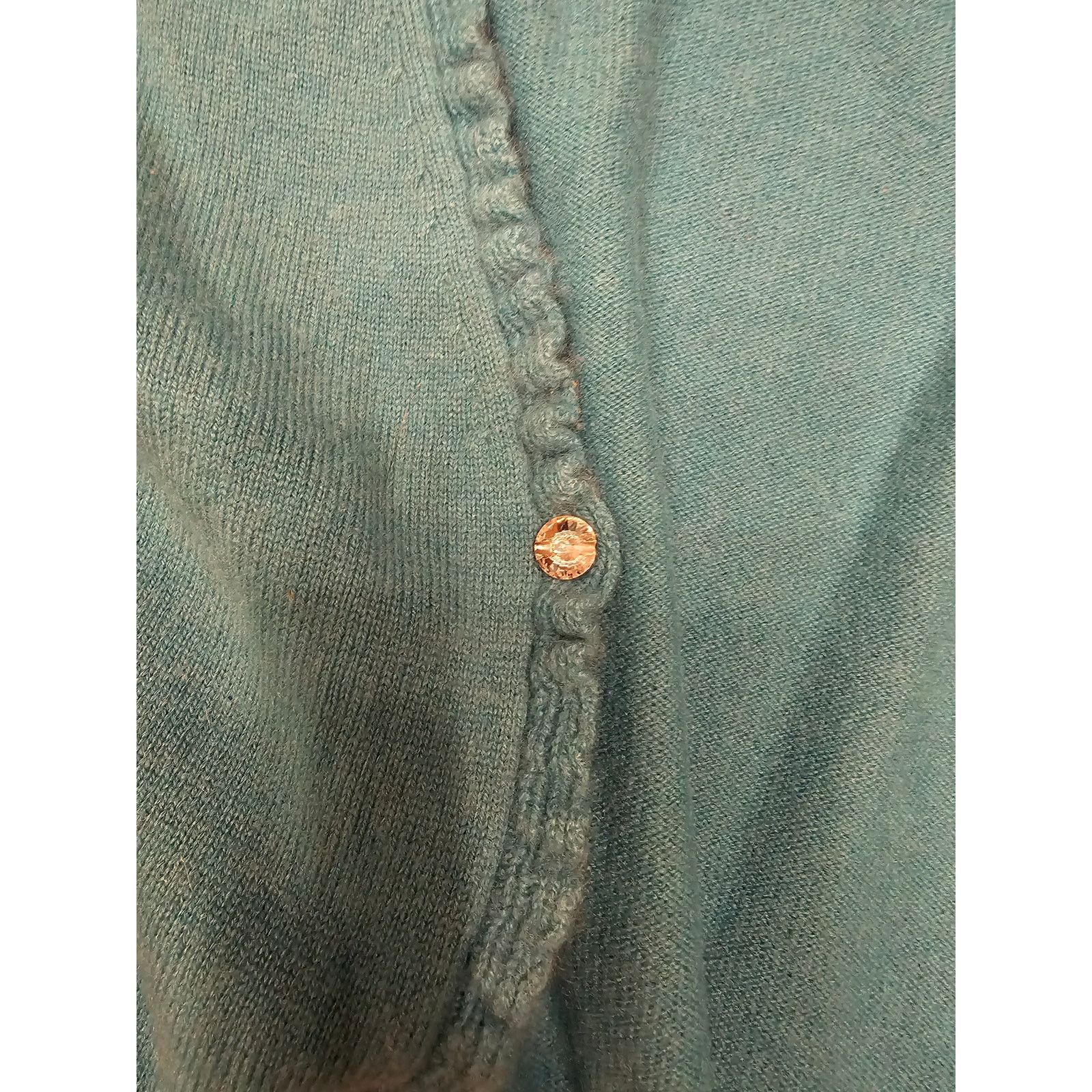 Ann Taylor Ann Taylor 100% Cashmere Cardigan | Teal Blue | Size Small Size M / US 6-8 / IT 42-44 - 2 Thumbnail
