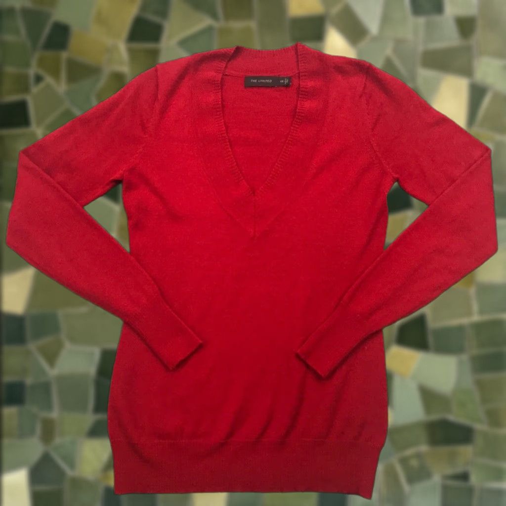 Vintage VINTAGE The Limited Women's Sweater Pullover XS Red Merino Wool Blend Lightweight knits Fall Winter Women Size XS / US 0-2 / IT 36-38 - 1 Thumbnail