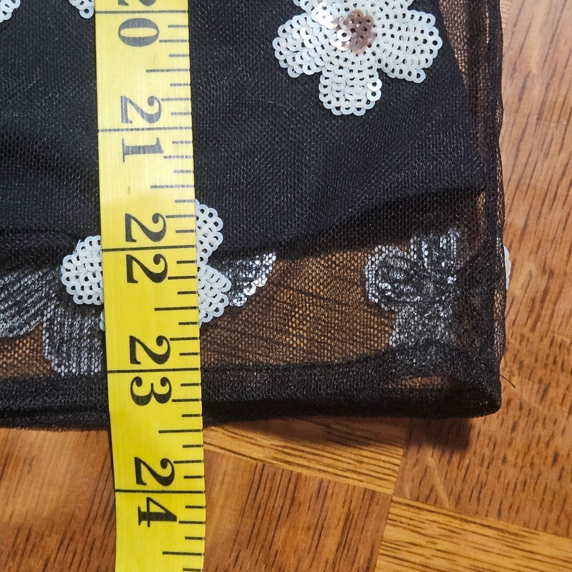 Other ALEXACHUNG Women Mesh Floral Top 4 Black Sheer Sequin Y2K Co Size S / US 4 / IT 40 - 8 Thumbnail