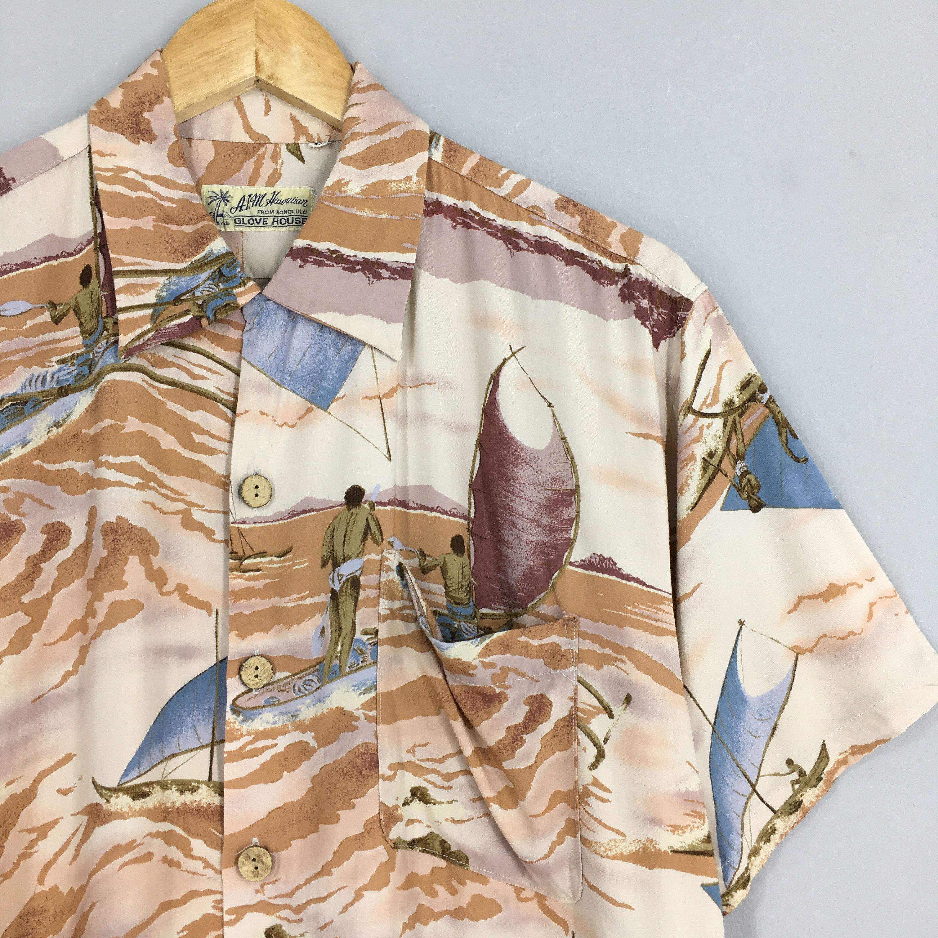 Life's a Beach Vintage 80s Glove House Honolulu Beach Rayon Shirt Medium Size US M / EU 48-50 / 2 - 2 Thumbnail