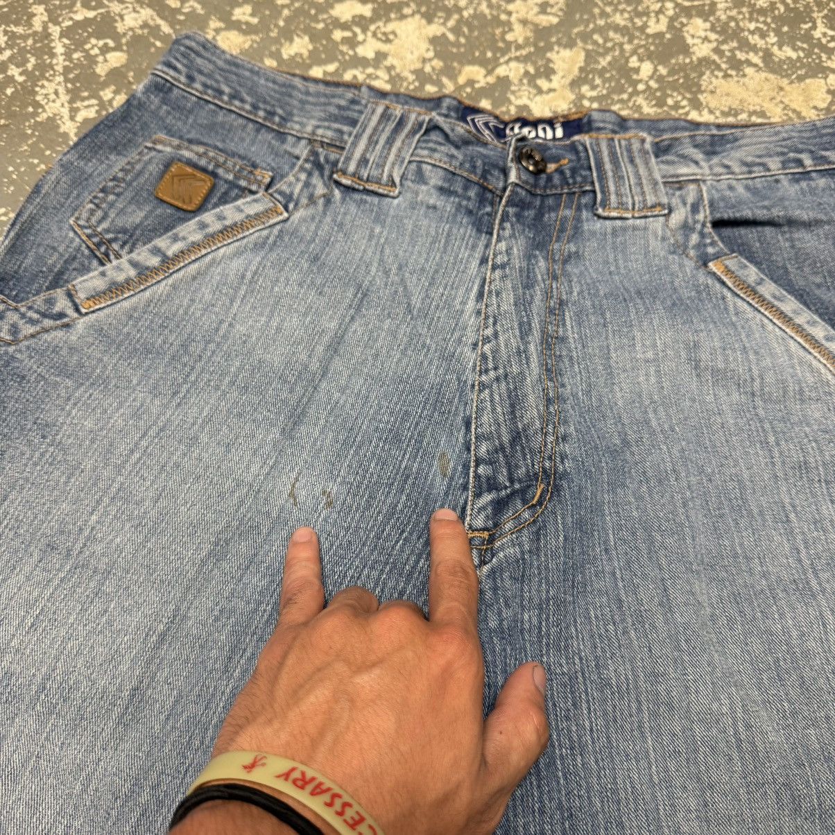 JNCO Vintage Kani Blue Big Pocket Y2K Baggy Shorts Jorts Size US 35 - 6 Thumbnail