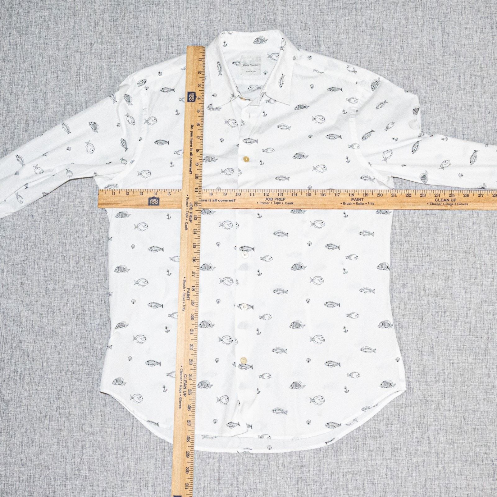 Paul Smith Paul Smith Large White fish Embroidered Button up Shirt Size US L / EU 52-54 / 3 - 10 Thumbnail