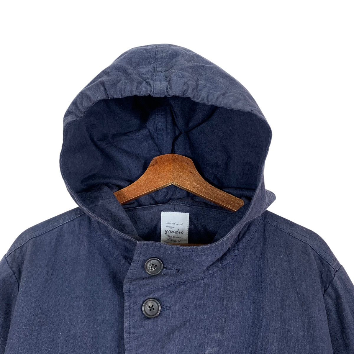 Issey Miyake × Japanese Brand VINTAGE QUADRO JAPANESE BRAND MILITARY HOODIE JACKET Size US L / EU 52-54 / 3 - 5 Thumbnail