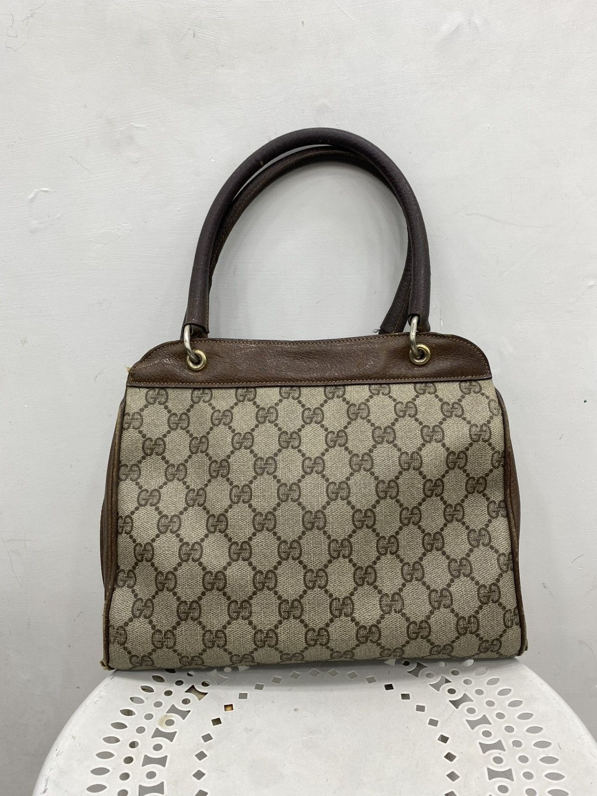 Gucci Vintage gucci monogram leather handbag Size ONE SIZE - 3 Thumbnail