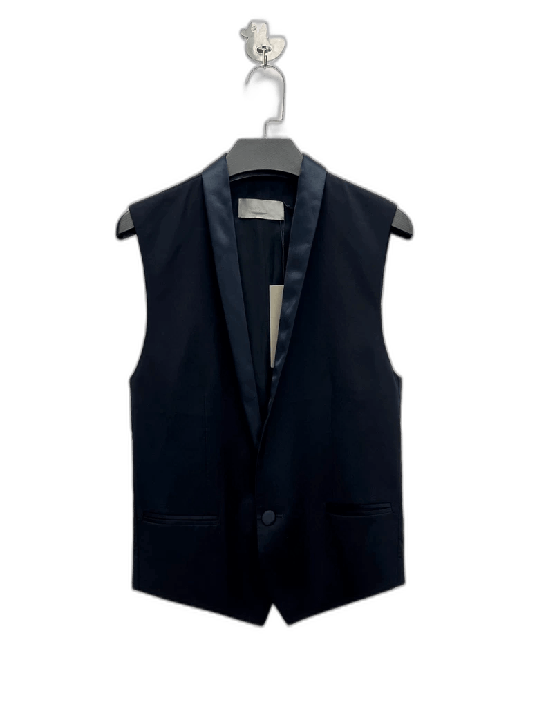 Dior Dior Homme Black Wool Satin Vest Coat-yf Size US L / EU 52-54 / 3 - 1 Thumbnail