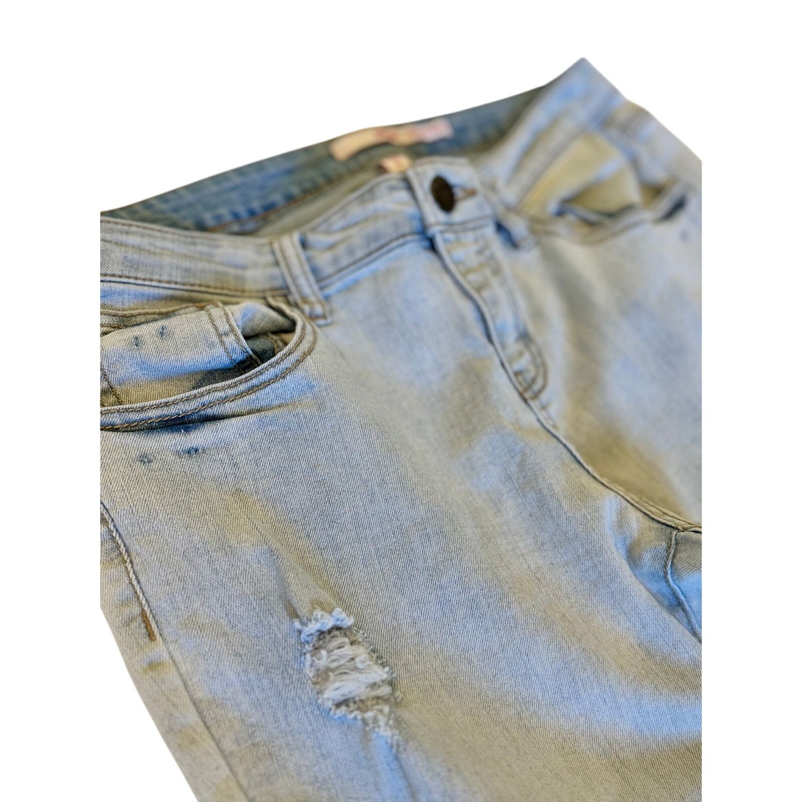 Other Bongo Skinny Bootcut Distressed Denim Jeans | Light Wash | 9 Size 34" / US 12 / IT 48 - 3 Thumbnail