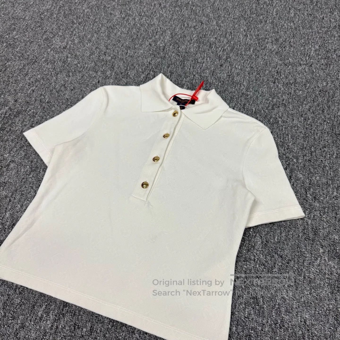 Louis Vuitton Louis Vuitton Wavy embossed print, gold button polo shirt| Size US XS / EU 42 / 0 - 3 Thumbnail