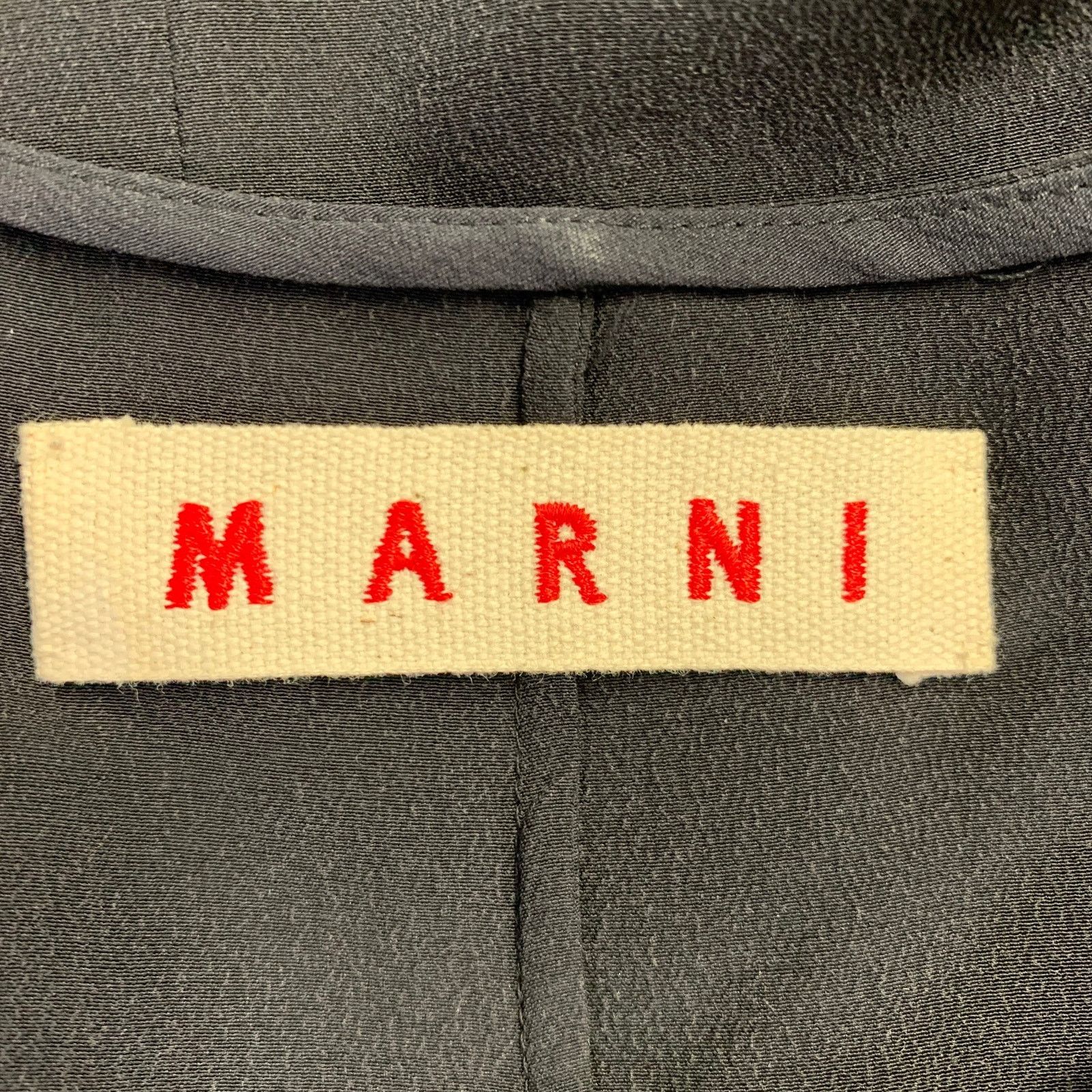 Marni Size 4 Black Polyester Applique Double Layer Cocktail Dress Size S / US 4 / IT 40 - 5 Thumbnail
