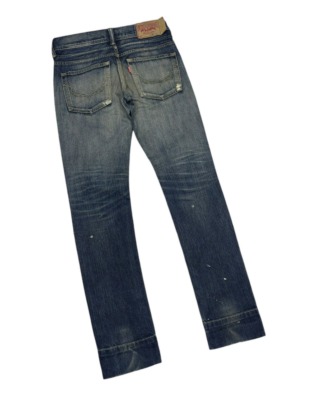Japanese Brand DISTRESSED DENIM PAINTER RODEO CROWNS JEANS Size 29" - 4 Thumbnail