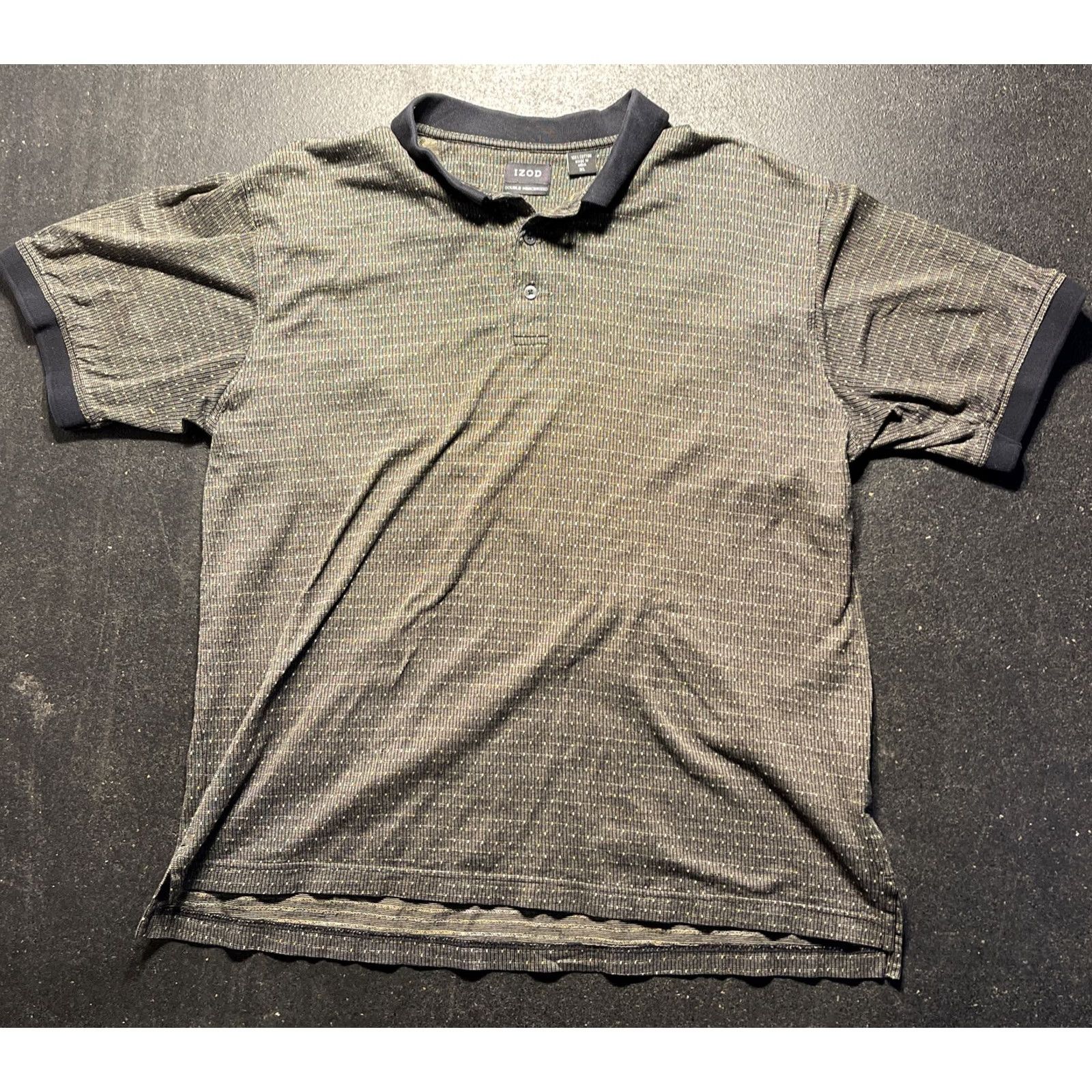 Izod IZOD Polo Short Sleeve Multicolor Ringer Golf Polo Mens XL Regular Cotton 100% Breathable Tropical Pattern Golf Casual Summer Shirt Size US XL / EU 56 / 4 - 2 Thumbnail