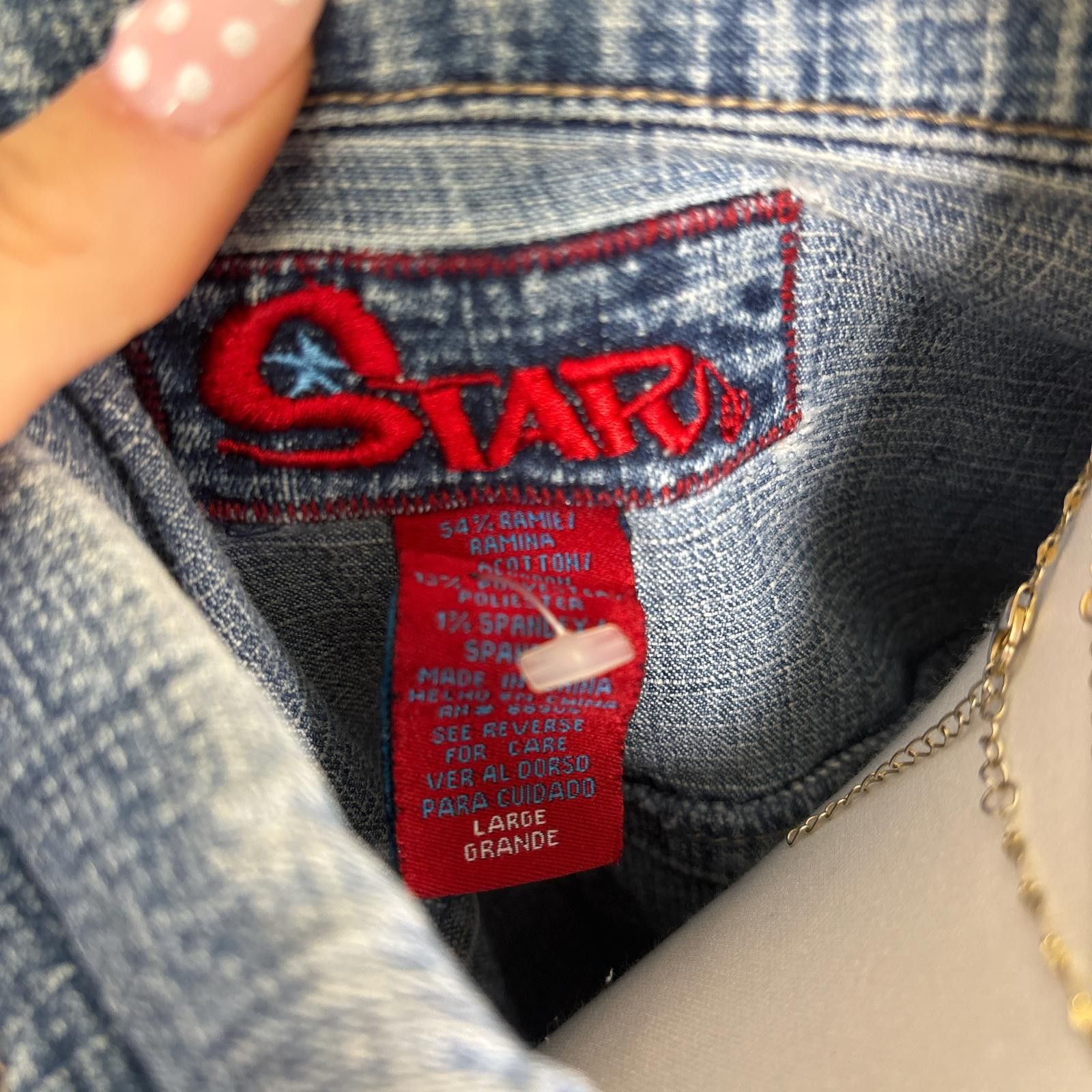 Other y2k distressed cropped light wash denim jacket Size L / US 10 / IT 46 - 5 Thumbnail