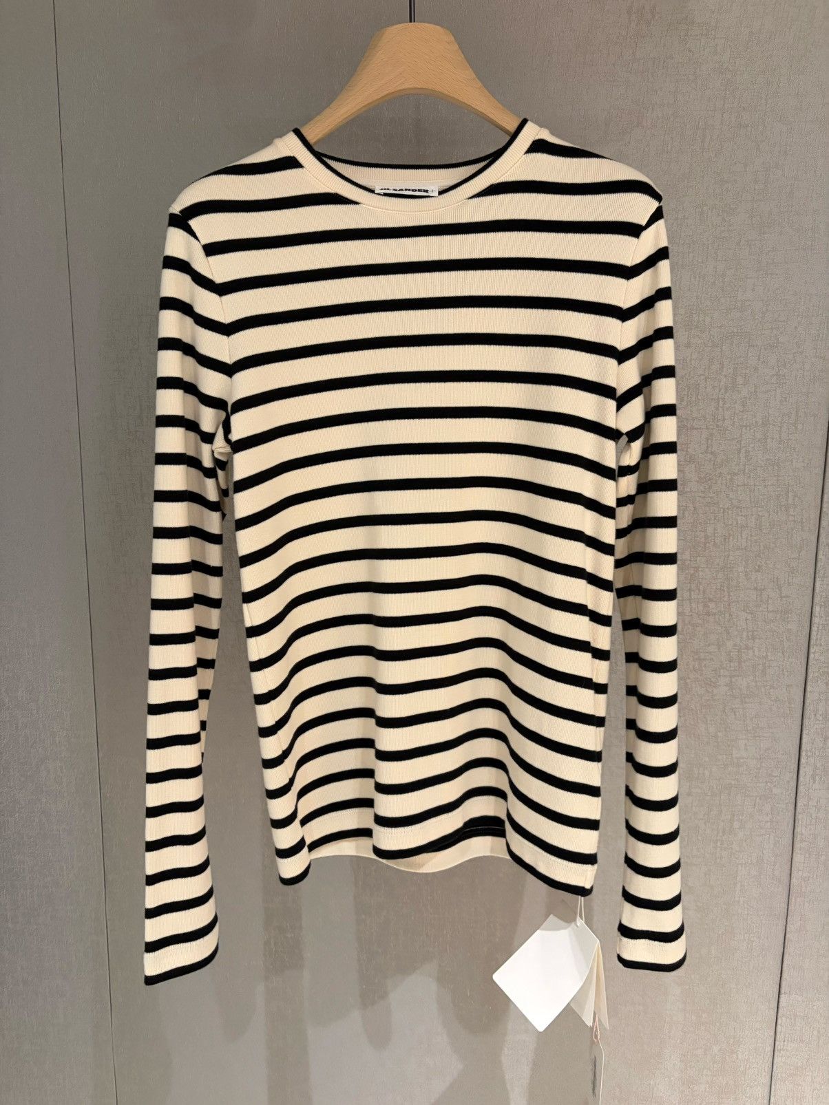 Jil Sander NWT Stripe Crew Neck Long Sleeve - BLACK/BEIGE, M Size M / US 6-8 / IT 42-44 - 1 Thumbnail