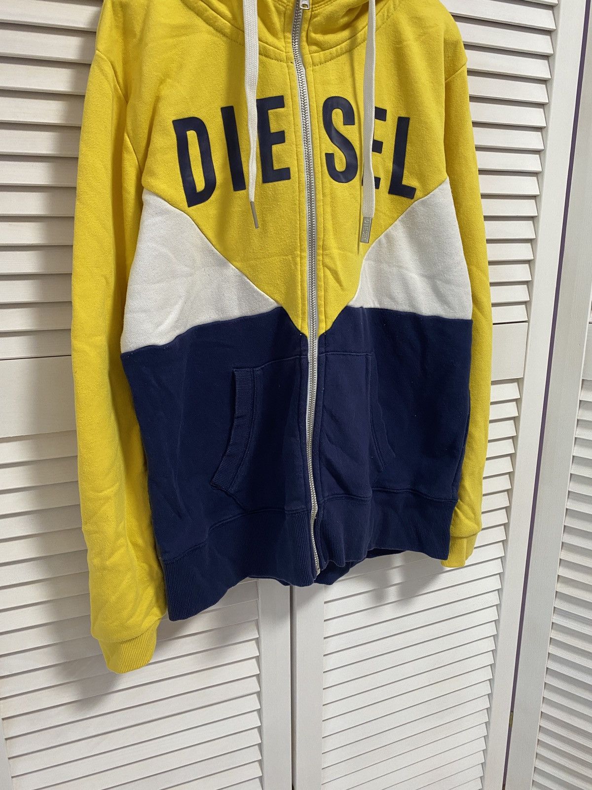 Diesel × Vintage Vintage Zip Up Hoodie Diesel Big Logo Size US XL / EU 56 / 4 - 3 Thumbnail