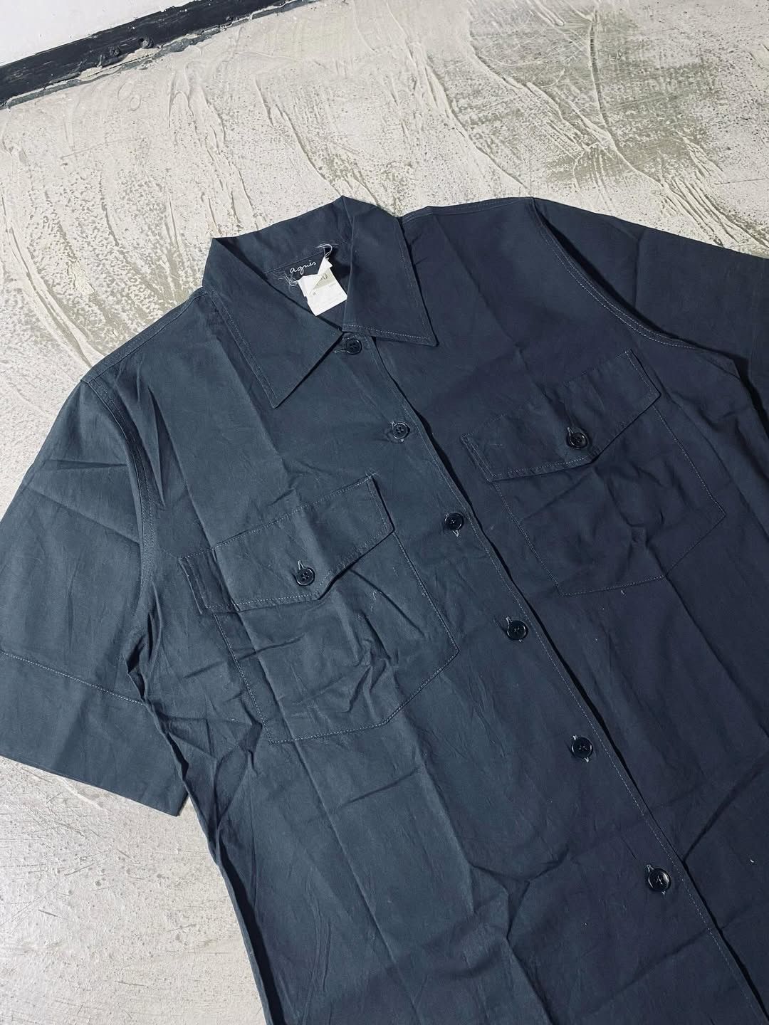 agnes b. Vintage Agnes B Button Shirt Black Military Style Size US M / EU 48-50 / 2 - 4 Thumbnail