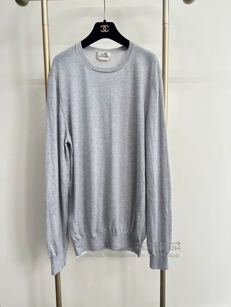 Hermes Hermes Gray cashmere knitted sweater Size US XXL / EU 58 / 5 - 1 Thumbnail