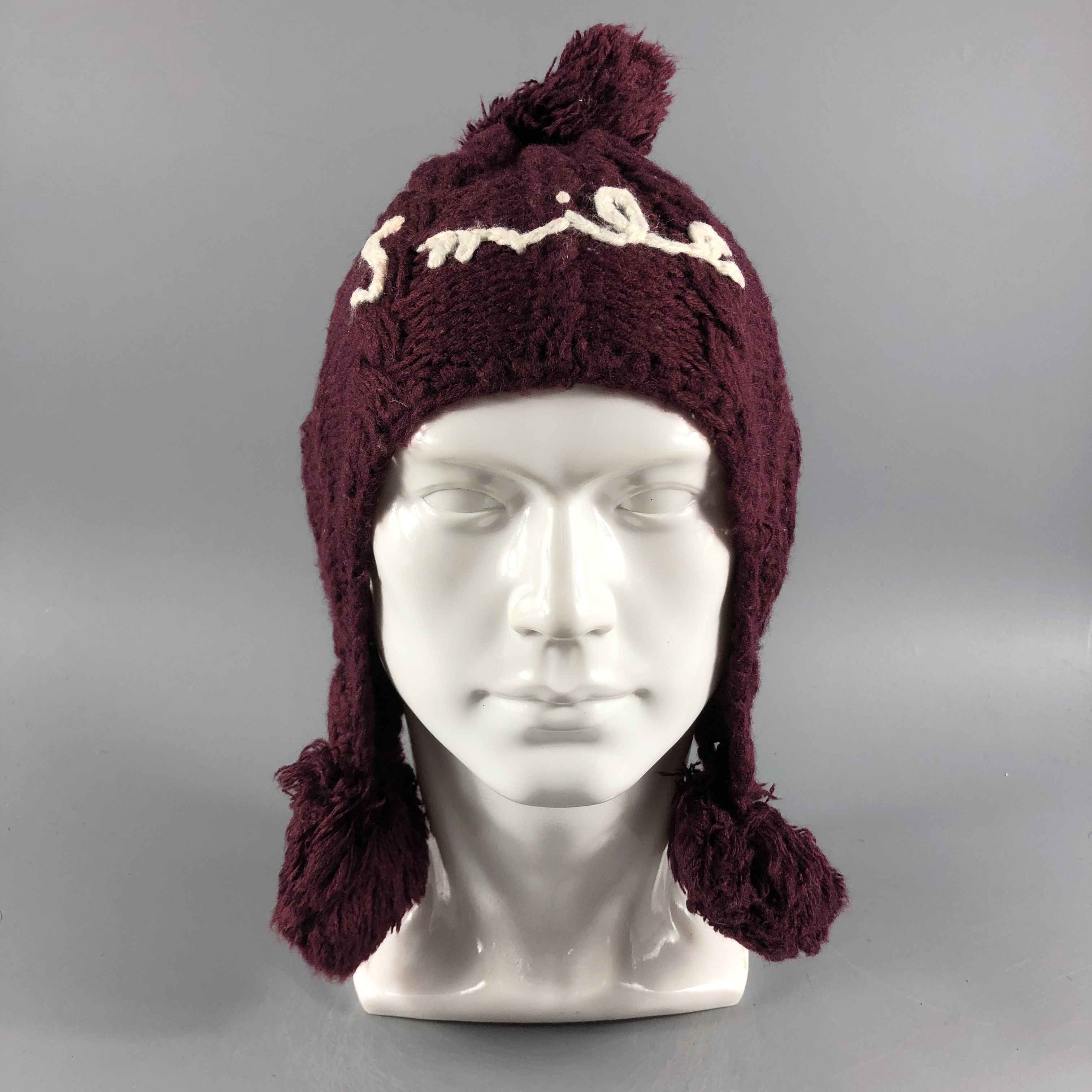 image of Vintage Aurelia Kobe Hats Earflap Beanie Cable Knit Snow Cap B386, Men's