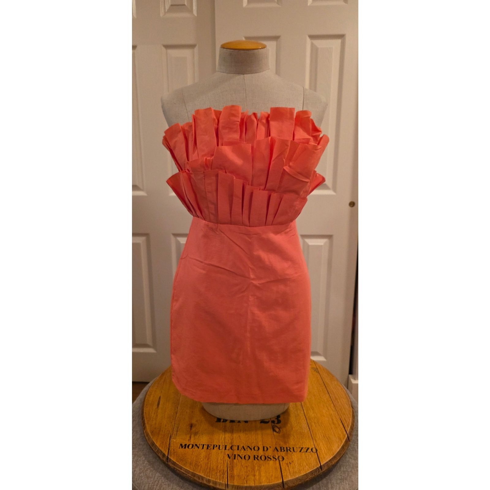 Other DoBe Collection Strapless RuffleUp Coral Mini Dress Size S Size S / US 4 / IT 40 - 4 Thumbnail