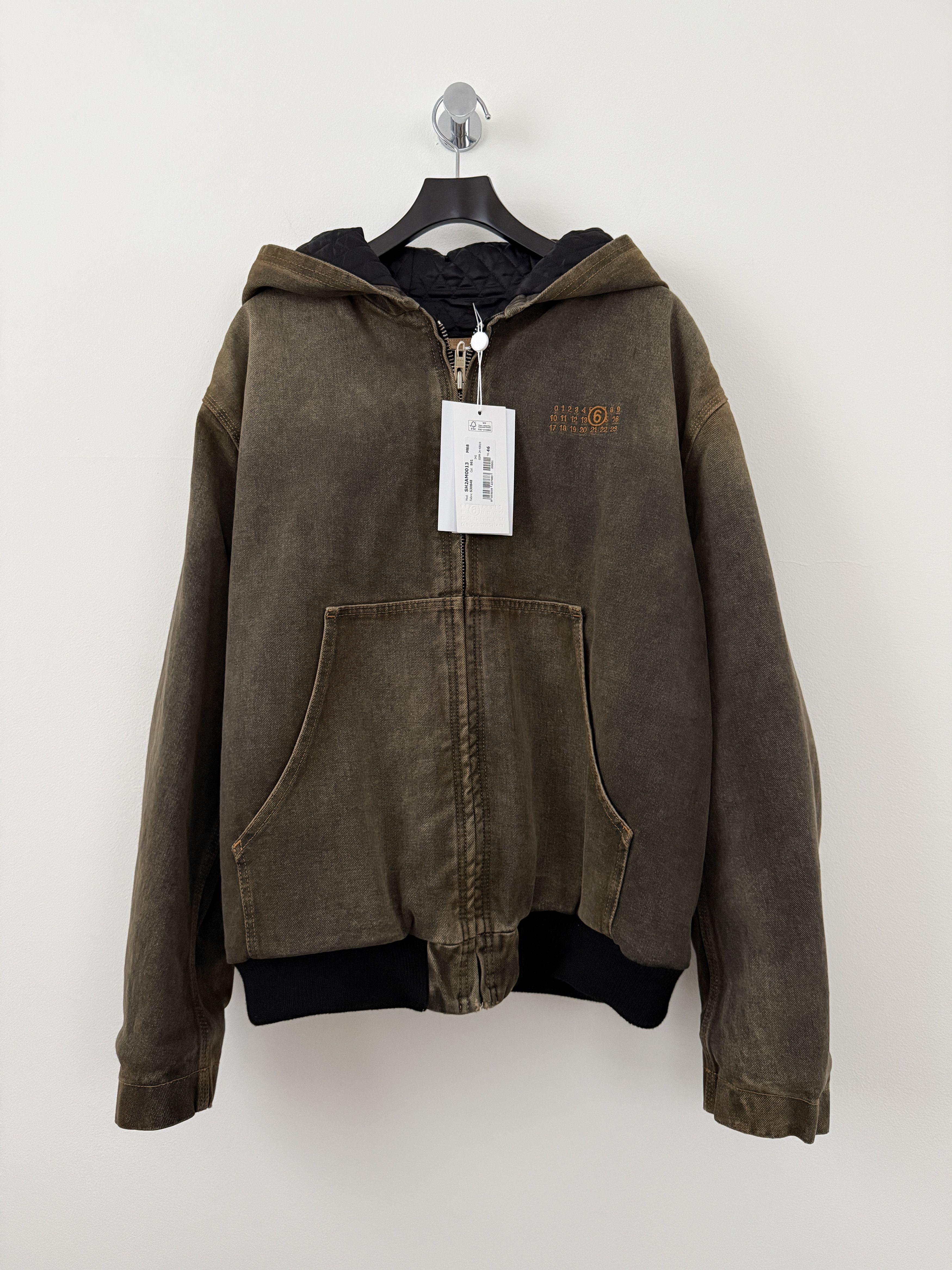 Maison Margiela MM6 Brown Denim Hooded Zip-Up Jacket Size US S / EU 44-46 / 1 - 1 Thumbnail
