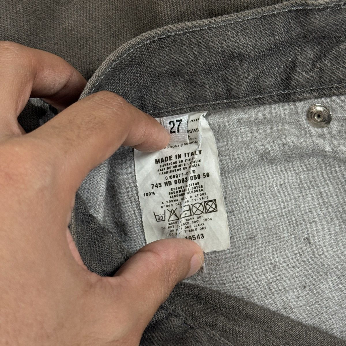 Helmut Lang Helmut Lang - AW00 Overdyed Charchoal Painter Jeans Size US 27 - 10 Thumbnail