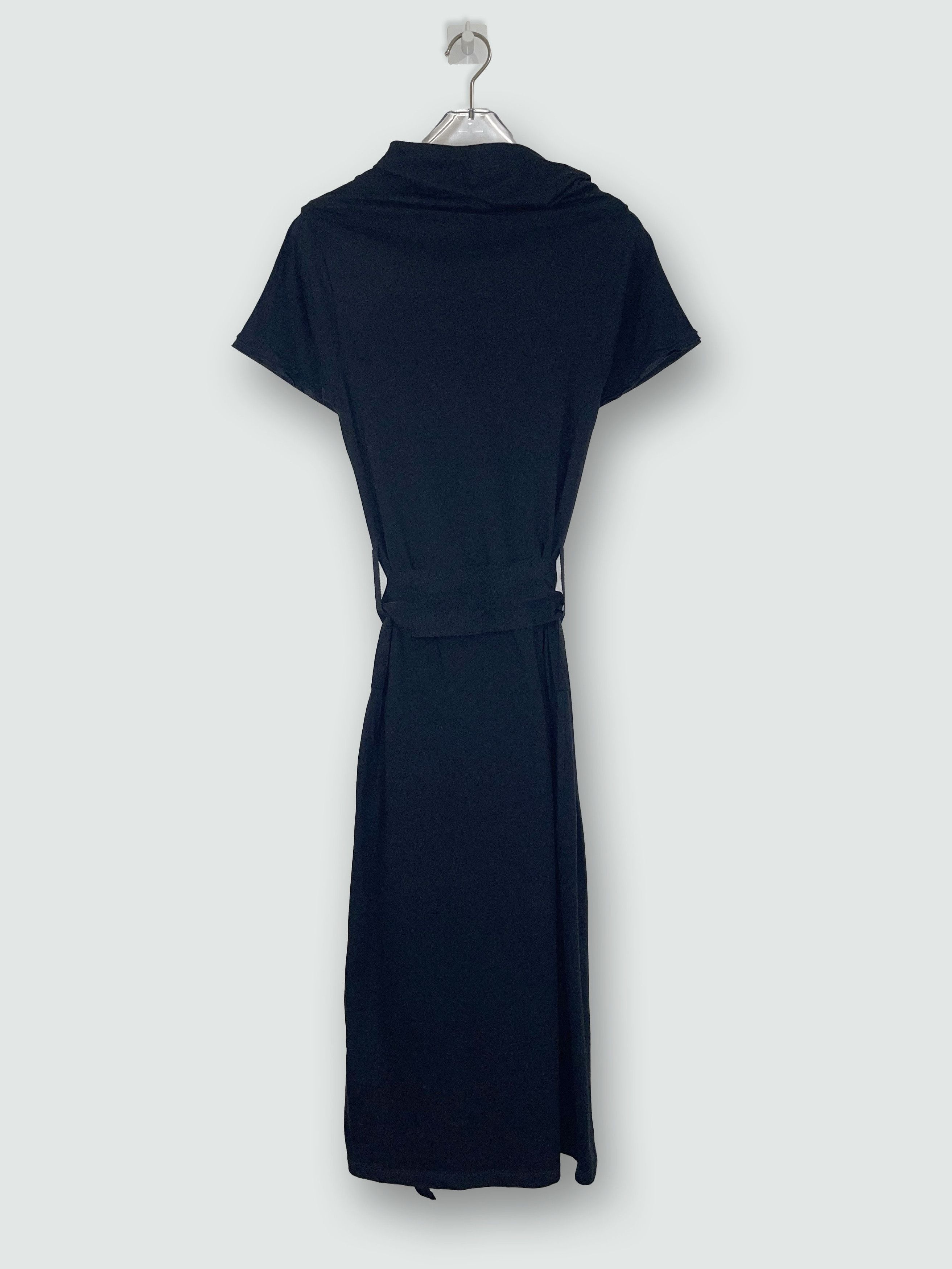 Lanvin Black Cotton High Neck Collar Dress w/ Silk Belt | Sz Small Size S / US 4 / IT 40 - 2 Thumbnail