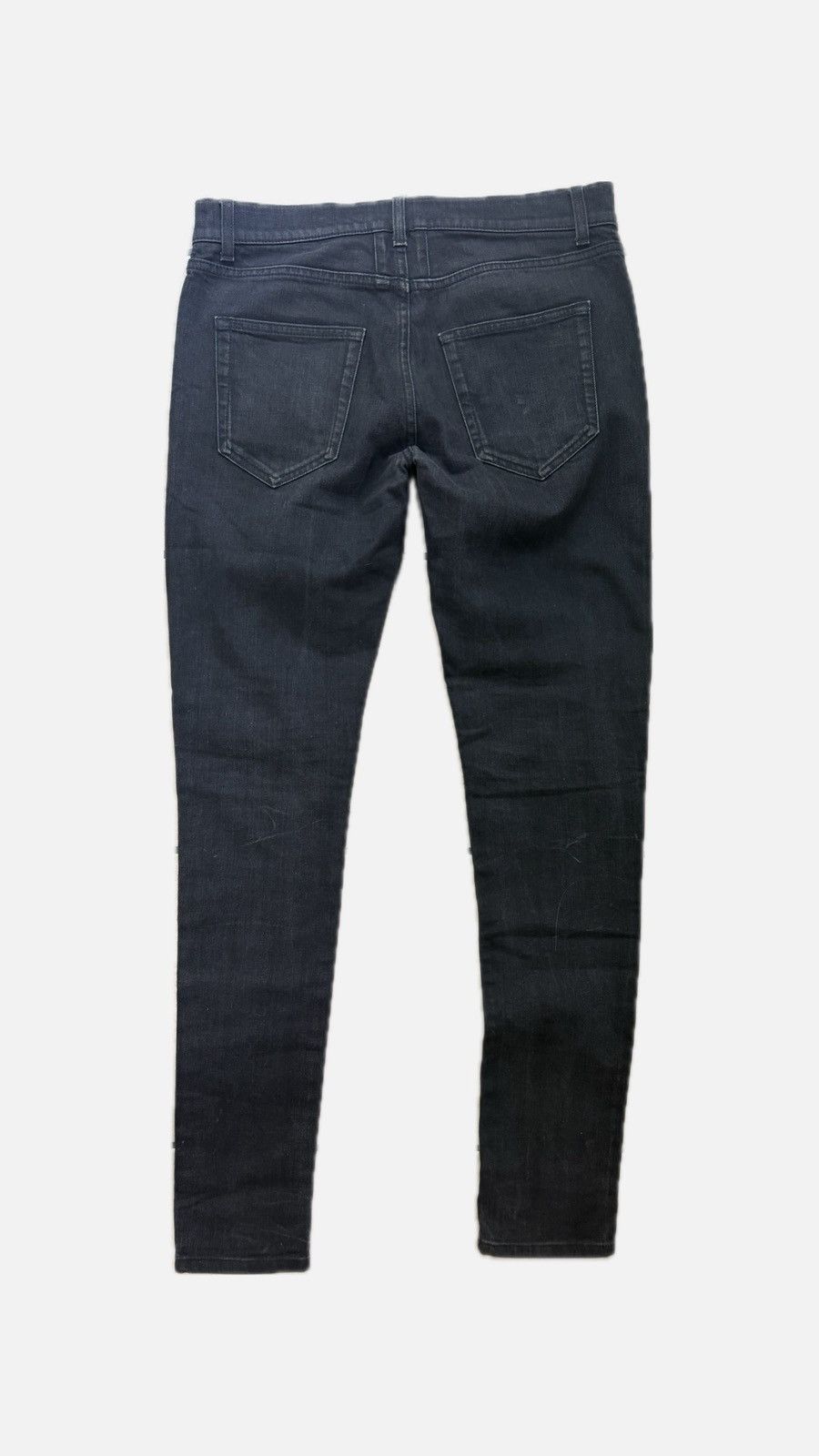 Hedi Slimane Saint laurent leather stud repair jeans | Grailed