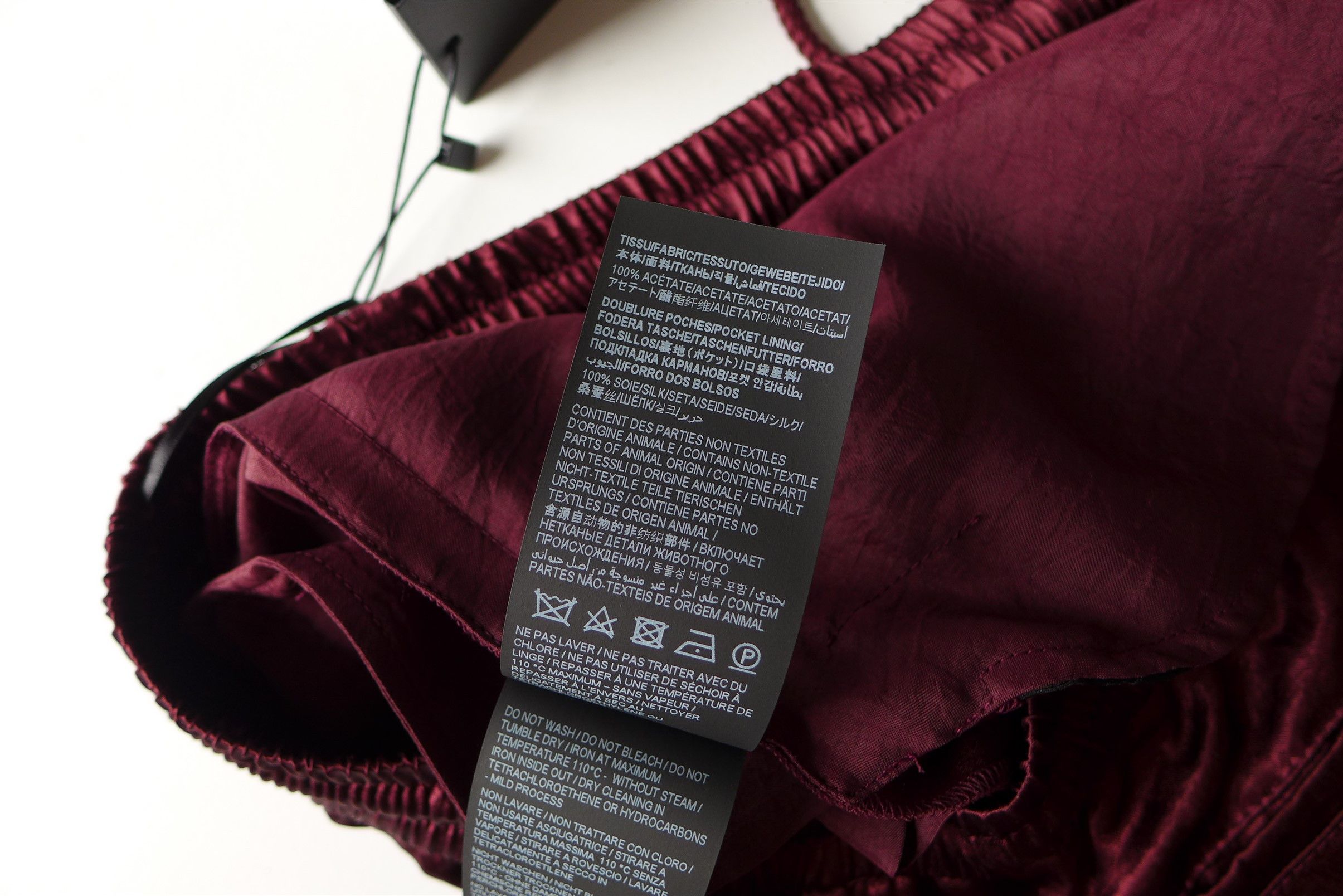 Saint Laurent Paris Saint Laurent Drawstring Track Pants - Burgundy Satin Size US 34 / EU 50 - 18 Thumbnail