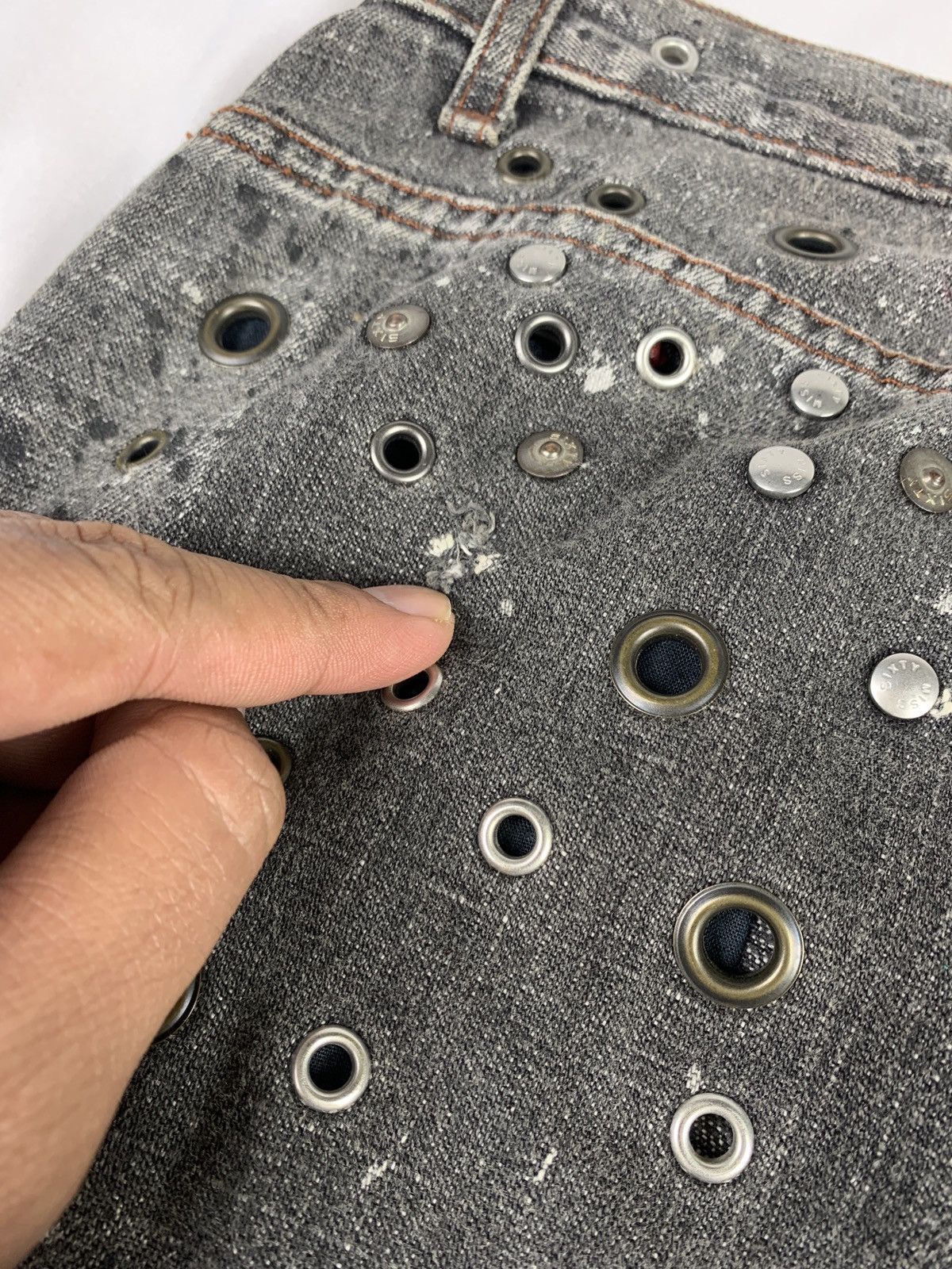 Miss Sixty Miss Sixty Studded Eyelete Splatter Bootcut Jeans Pants Size 31" - 16 Thumbnail