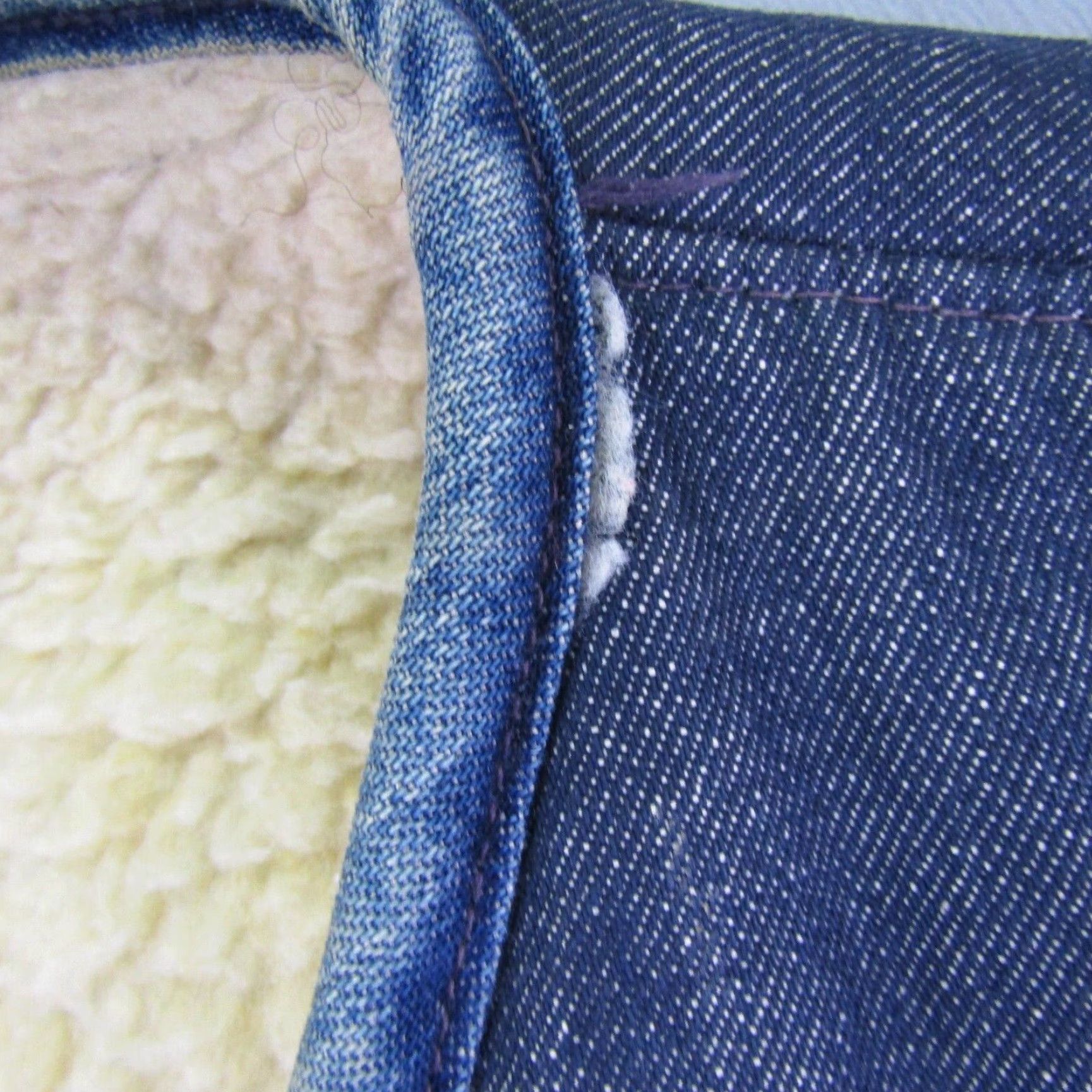 Denime VINTAGE Roebuck & Co. Men's Denim Vest Large Tall Western Cowboy Insulated Wool Lined 70s Size US L / EU 52-54 / 3 - 6 Thumbnail