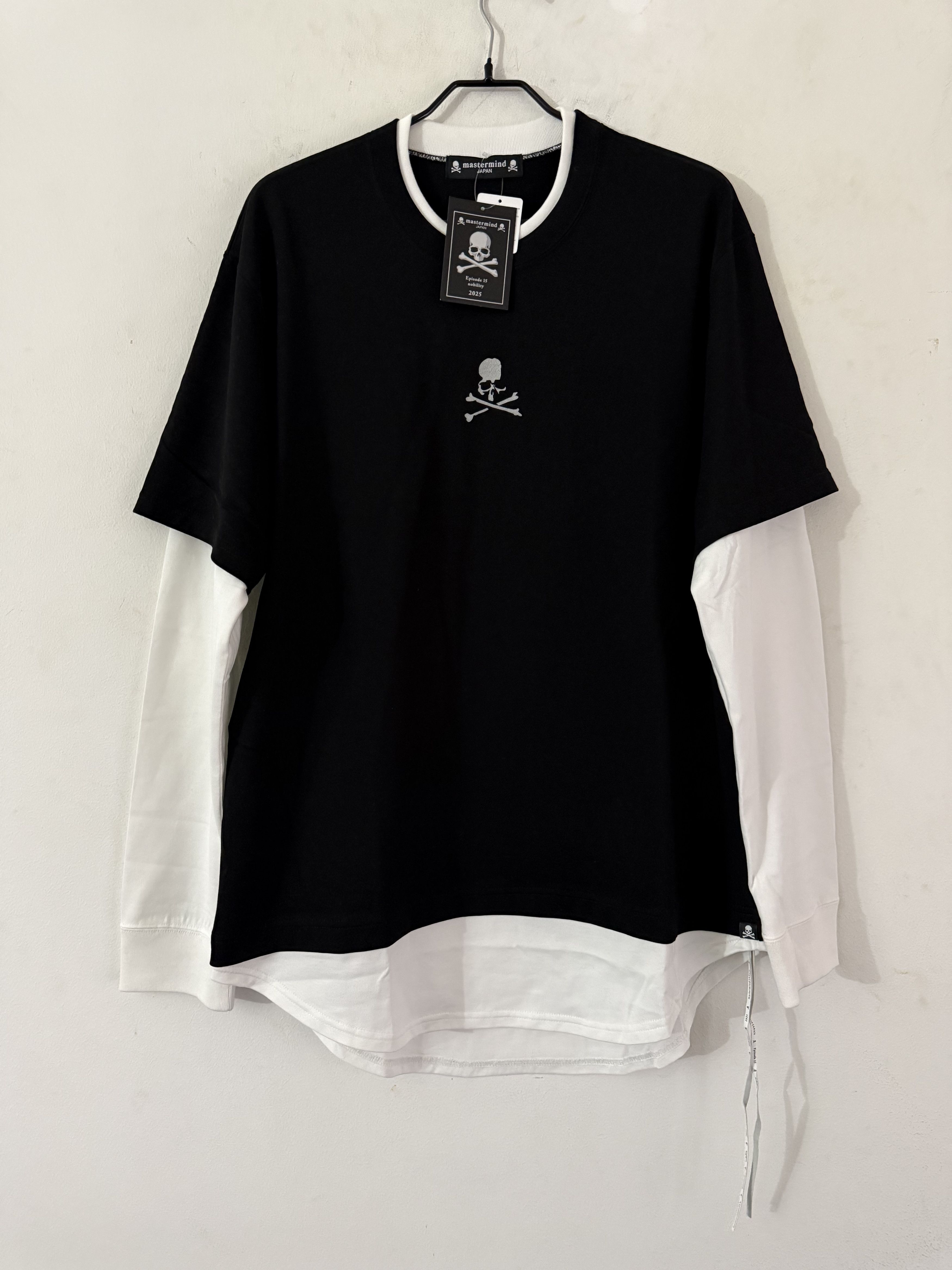 Mastermind World Black and White Boxy Layered Long Sleeve T-Shirt Size US L / EU 52-54 / 3 - 2 Thumbnail