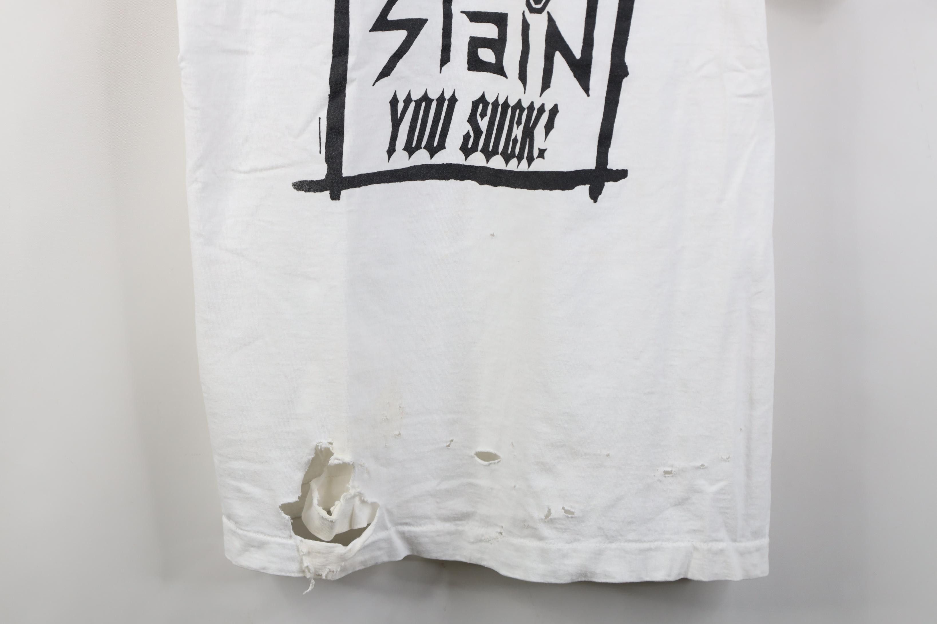 Vintage Vintage 80s F*ck You You Suck The Stain Band T-Shirt Ohio Size US XL / EU 56 / 4 - 3 Thumbnail