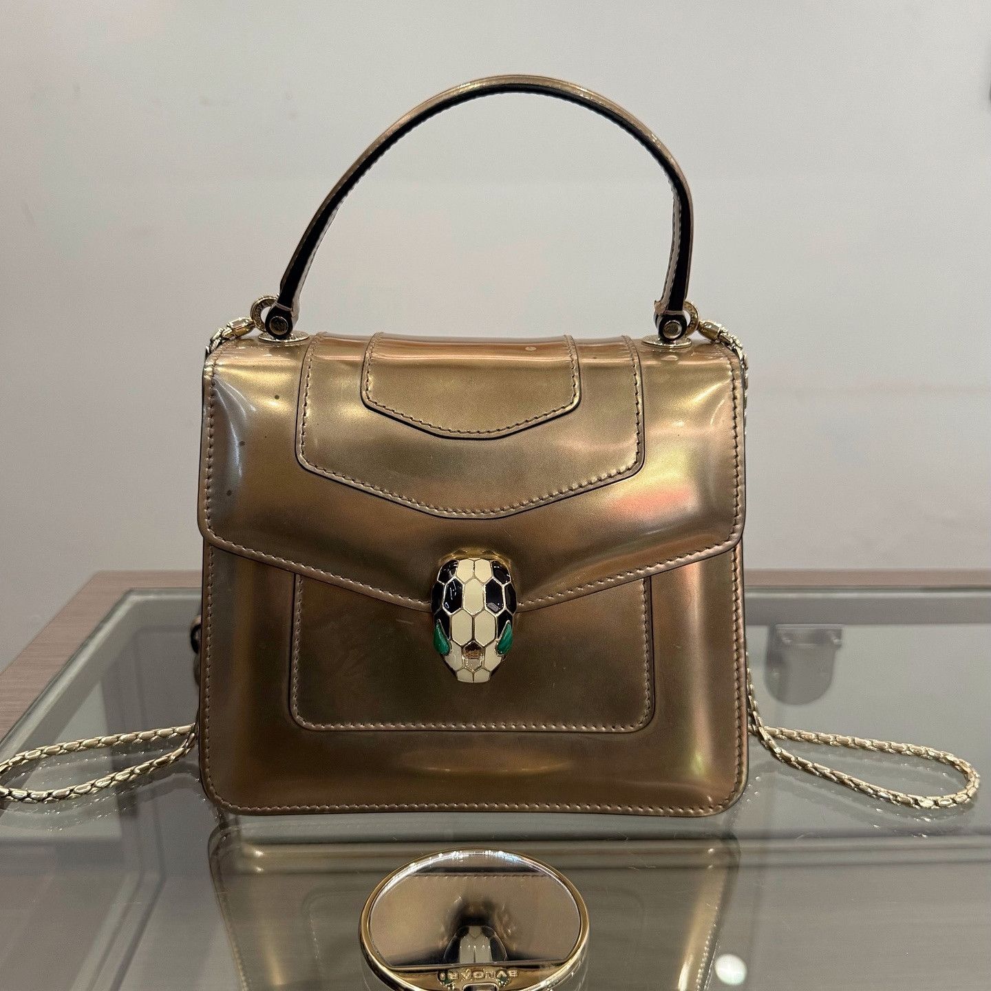 Bvlgari BVLGARI Serpenti Forever Metallic Leather Handle Bag Size ONE SIZE - 1 Thumbnail