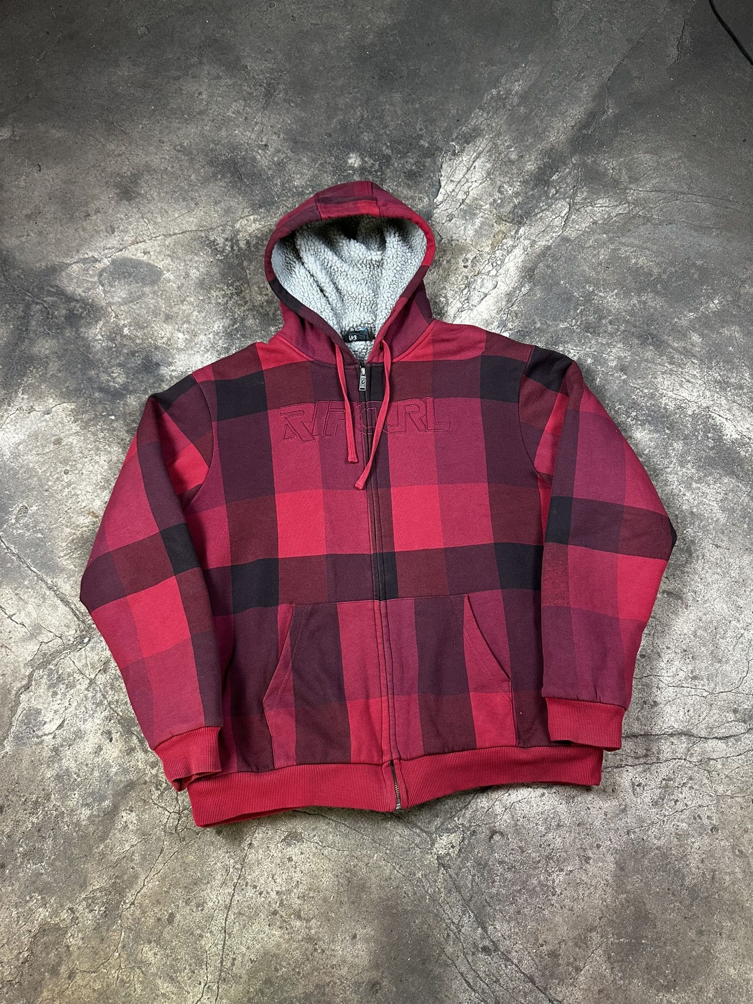 00s Vintage Rip Curl Sherpa Boxy Hoodie