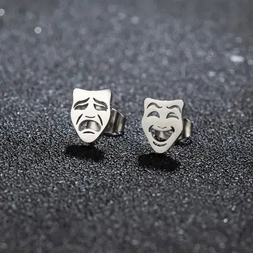 Jewelry Higuchi x azawa Happy Sad Face Nail Stud Earrings Size ONE SIZE - 1 Thumbnail