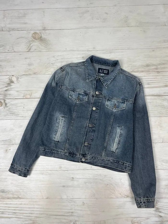 Armani Vintage Armani Big Logo Denim Jacket Y2K Japan Size US M / EU 48-50 / 2 - 2 Thumbnail