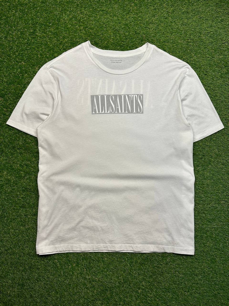 Allsaints × Designer Allsaints 2-Sided Big Logo Avantgarde Tee Y2K Size US XXL / EU 58 / 5 - 2 Thumbnail