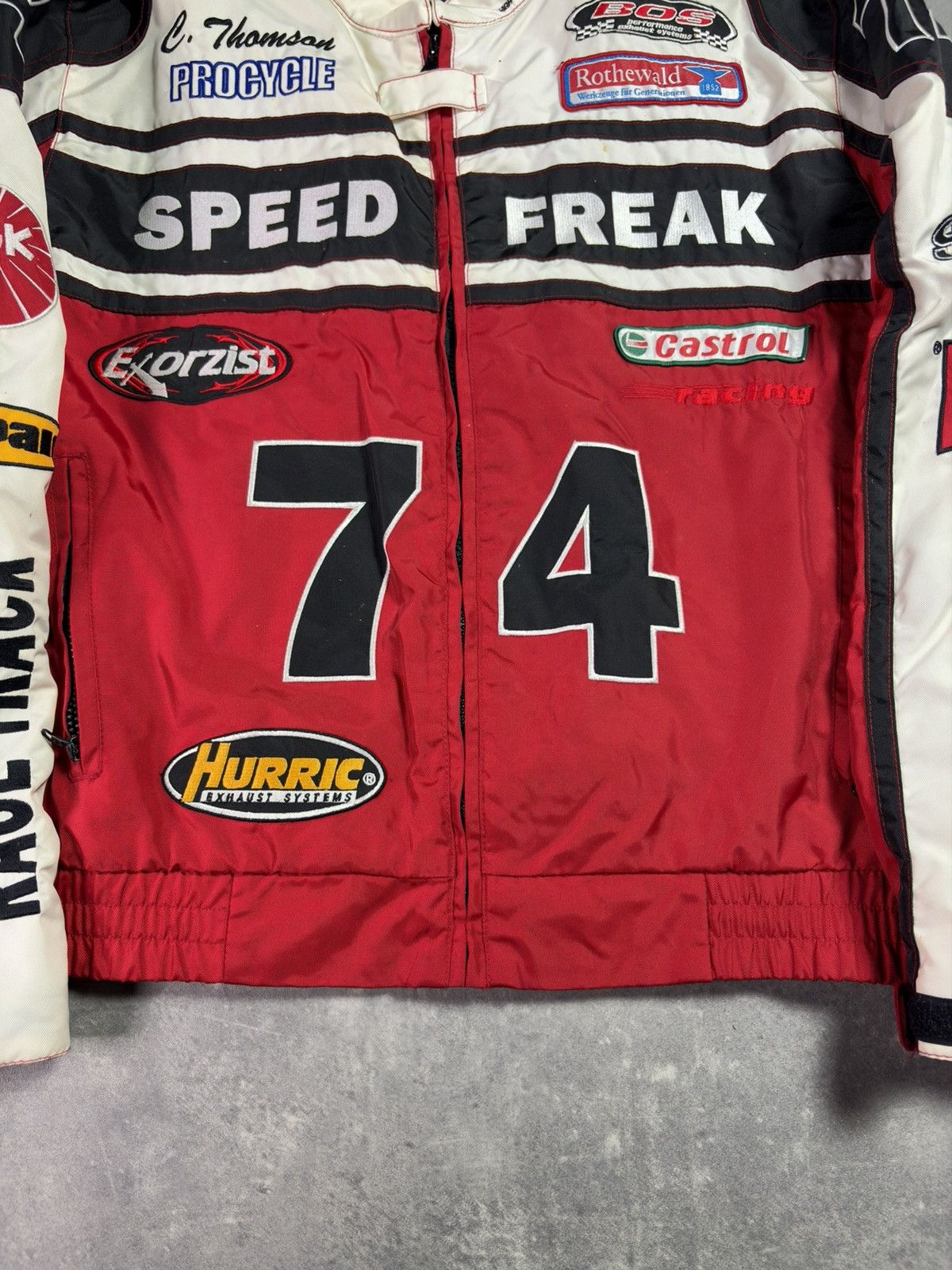 NASCAR Vintage Speed Freak #74 Fast Lane Nascar Racing Moto Jacket Size US XL / EU 56 / 4 - 8 Thumbnail