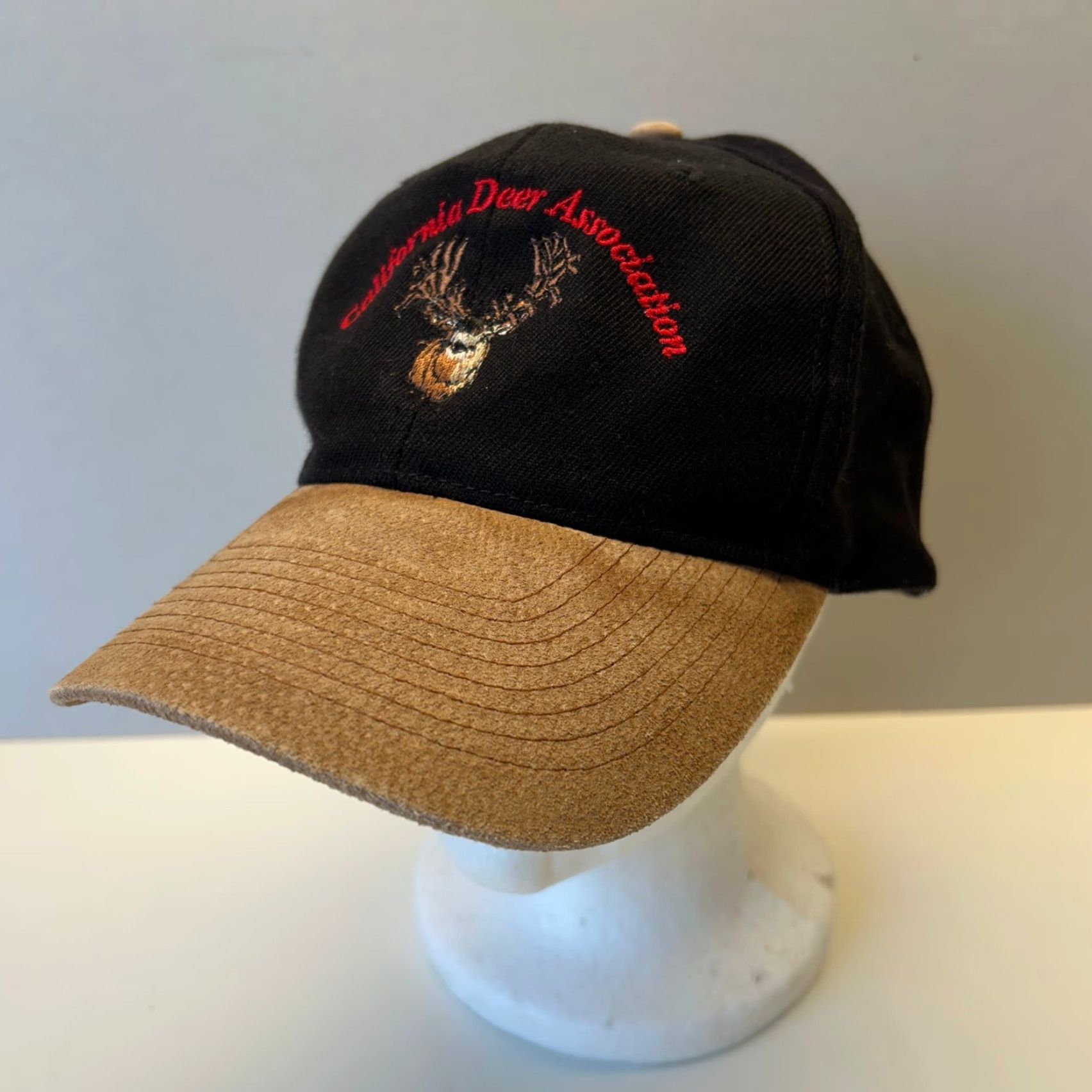 Vintage VINTAGE Otto California Deer Association Hat Black Snapback Dad Leather Bill Hunting Adjustable One Size Men Black Deer Hat Size ONE SIZE - 2 Thumbnail