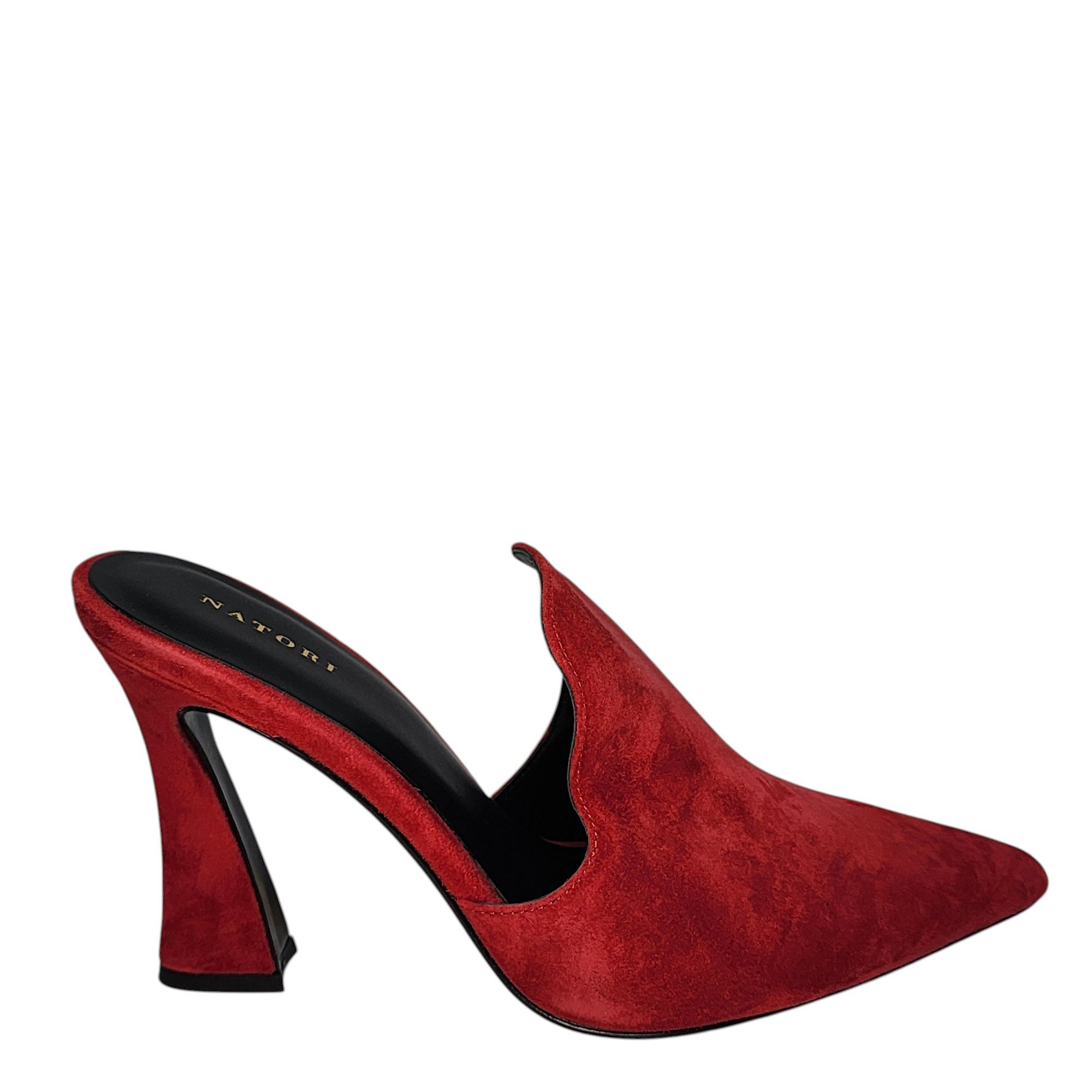 Other Natori Minh Brocade Red Suede Pointed Toe Mules Size US 8.5 / IT 38.5 - 11 Thumbnail