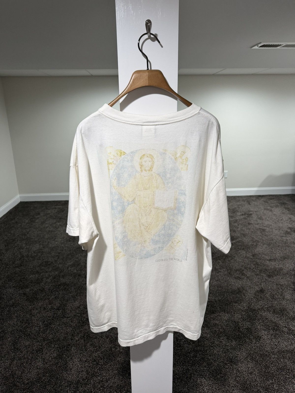 Saint Michael Saint Michael Mxxxx Holy Mother 9999 God Bless White T-Shirt Size US XL / EU 56 / 4 - 3 Thumbnail
