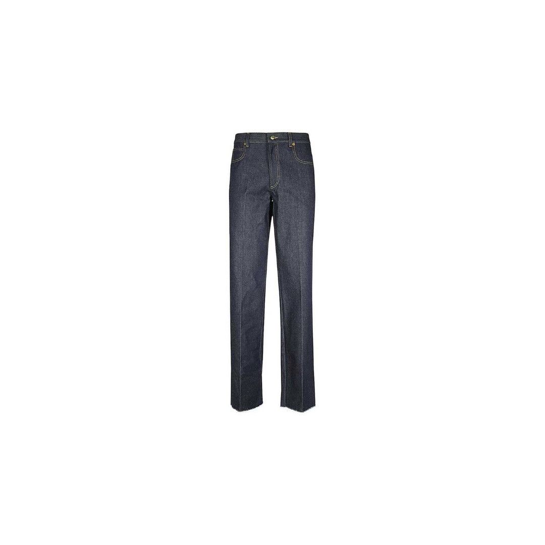 Gucci o1loc1c0226 758152 Denim Pant With Label in Navy Size 37" - 1 Thumbnail