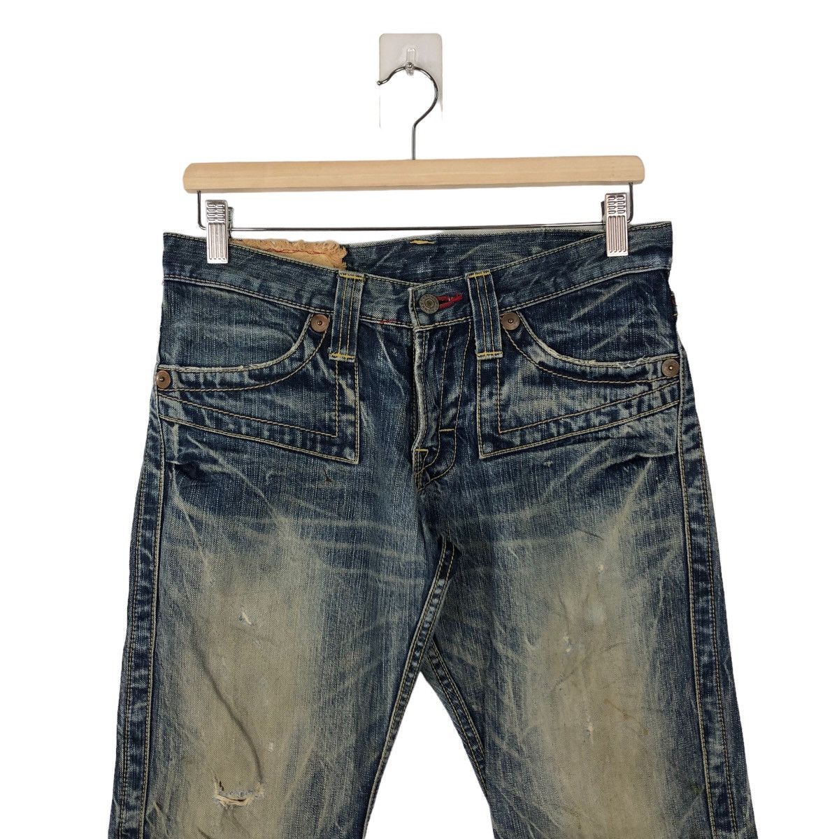Japanese Brand VINTAGE DISTRESSED DENIM JEANS BOWCUT DESIGN ISSEY MIYAKE Size US 30 / EU 46 - 2 Thumbnail