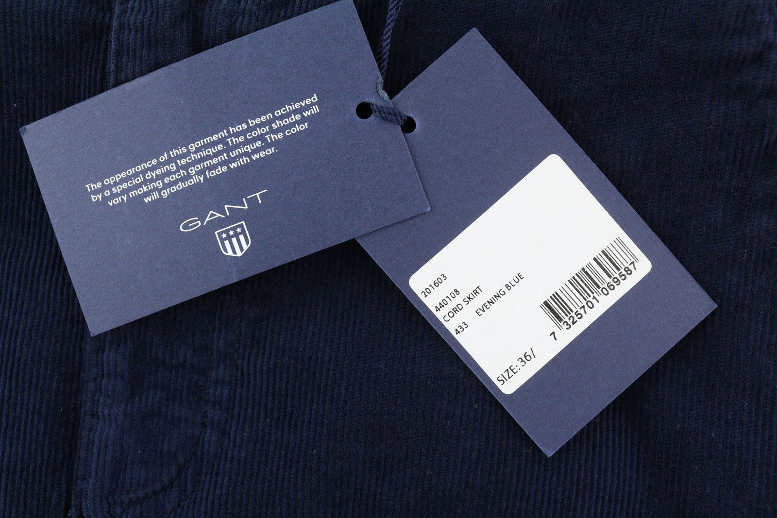 Gant EU36 Dark Blue Corduroy Zip Fly Pockets Skirt 84932 Size 28" / US 6 / IT 42 - 6 Thumbnail