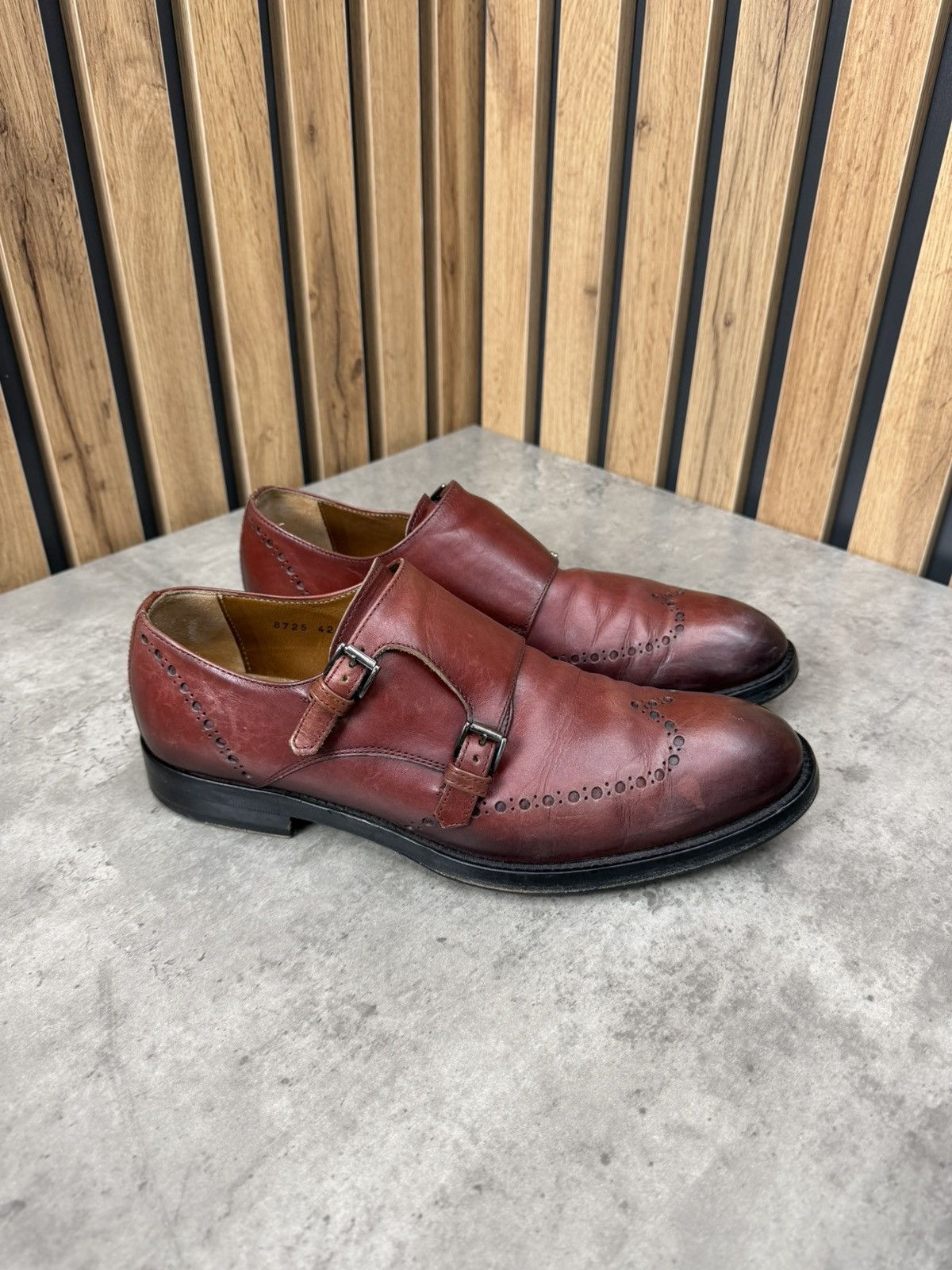 Antonio Maurizi Antonio Maurizi Double Monk Strap Leather Shoes Burgundy Size US 9 / EU 42 - 7 Thumbnail